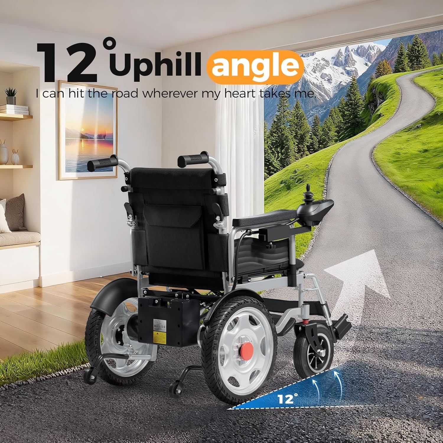 New Electric Wheelchair 15 Miles Long Travel Range, 500W Dual Motors
