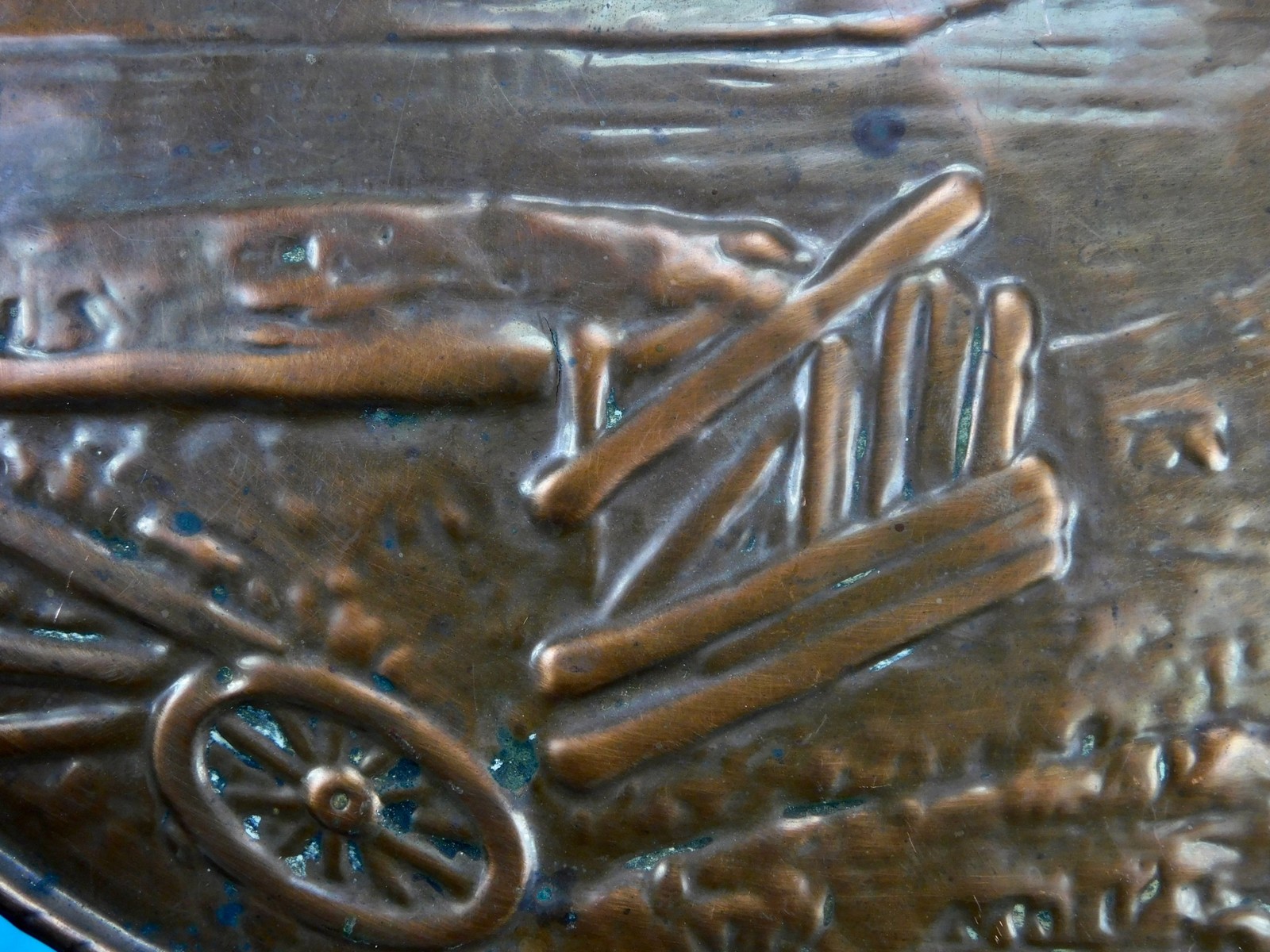 German Germany Antique WW1 Copper Tin Metal Wall Plaque Military Decor