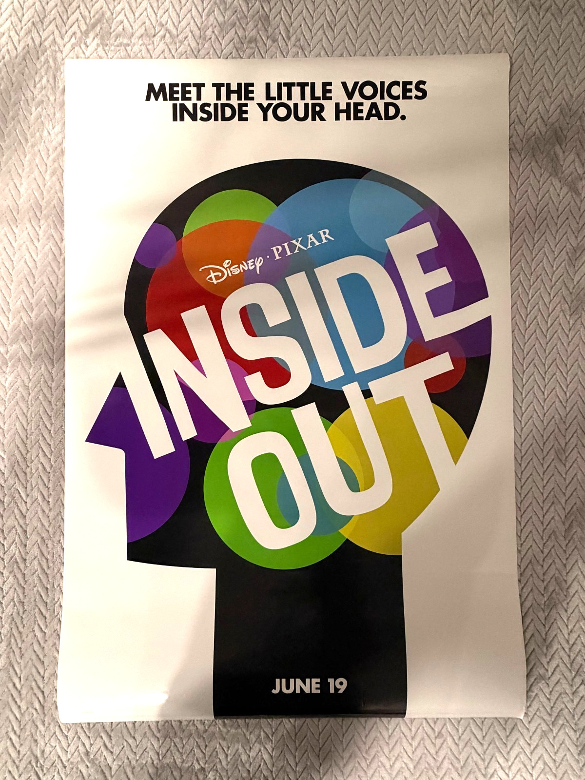 Inside Out Original Movie Theater Poster 27x40" Double Sided Disney Pixar