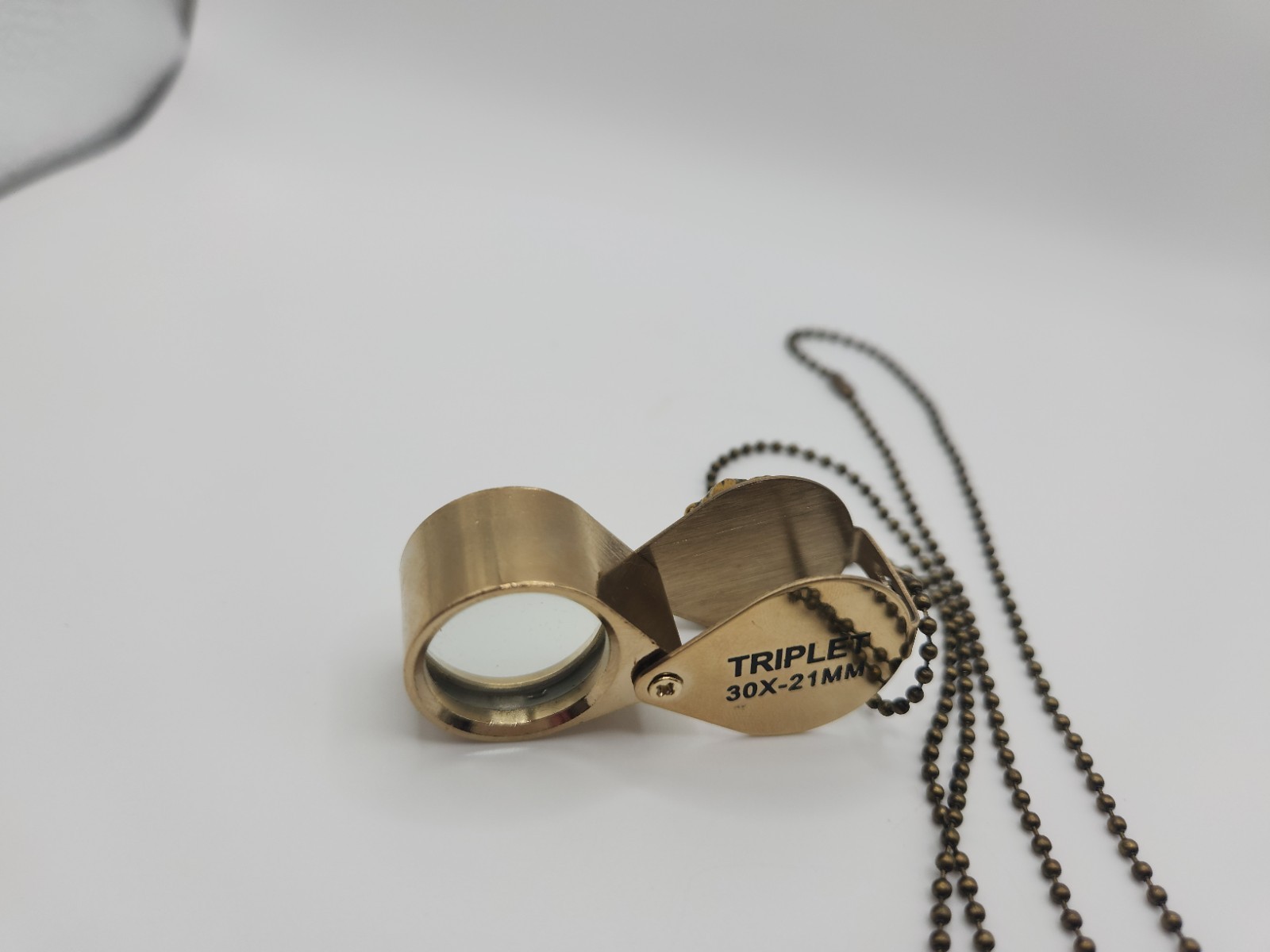 30× Jewelers Loupe Necklace Magnifier Loop Magnifying Glass Jewelry Silver Gold