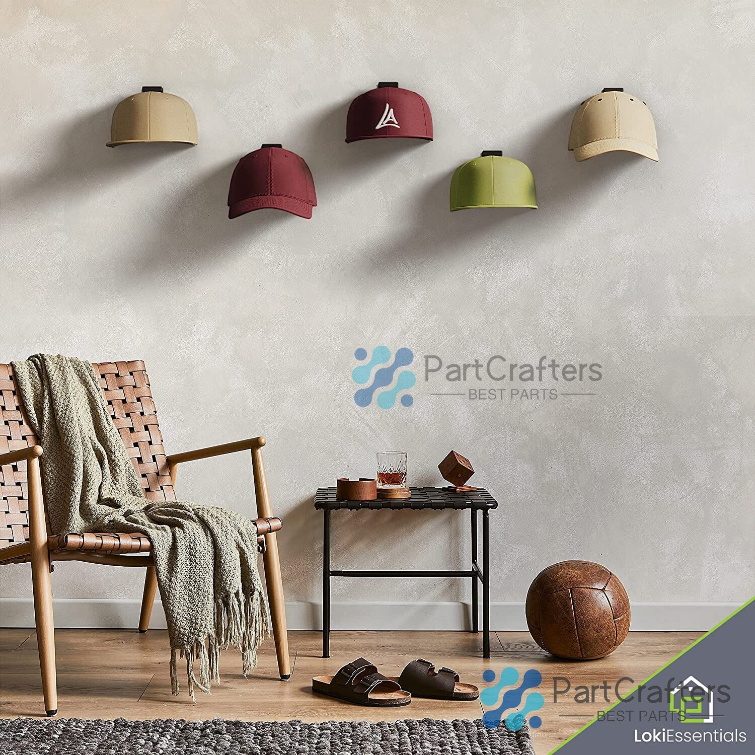 Baseball Cap Hat Rack Wall Door Hanger Holder Storage Organize 12 Hooks Adhesive