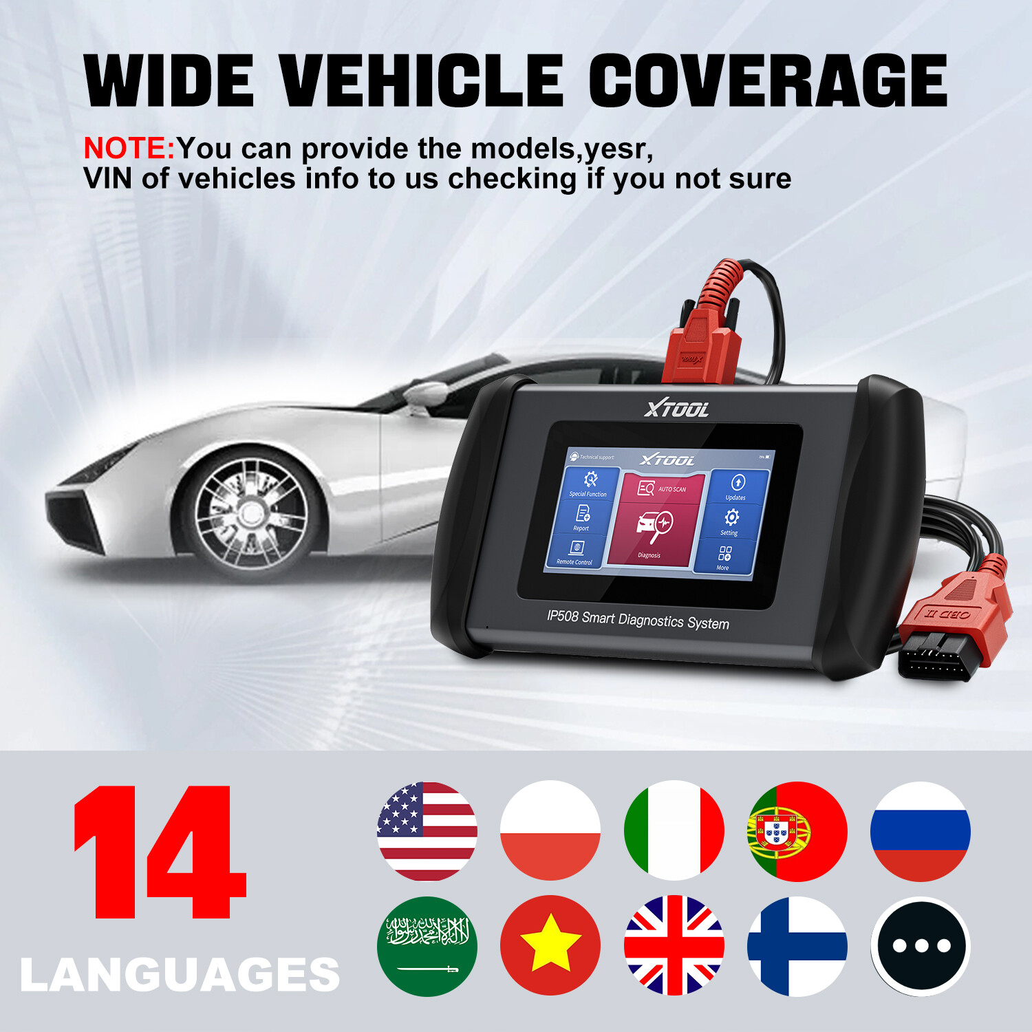 USED XTOOL IP508 Full OBD2 Diagnostic Scanner Auto VIN ABS BMS Oil Code Reader