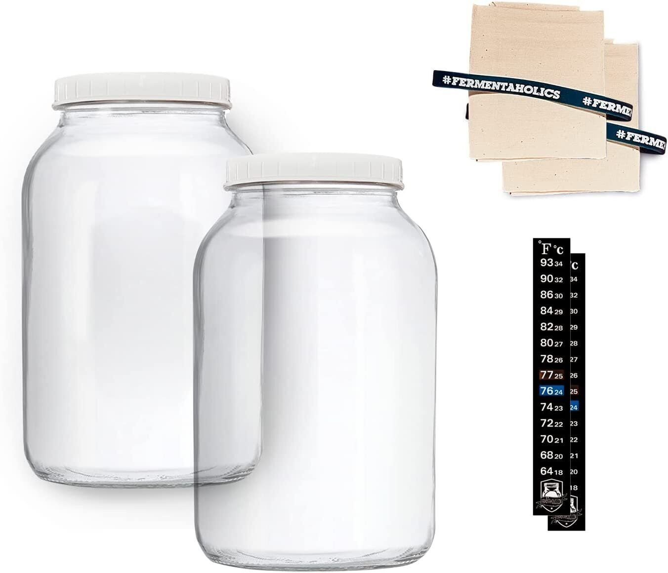 Kombucha Jar Kit, Plain Jar - 2-pk