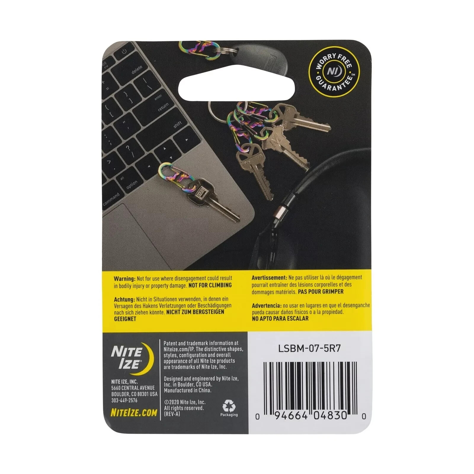 Nite Ize 5-Pack S-Biner MicroLock Stainless Steel Carabiner - Spectrum