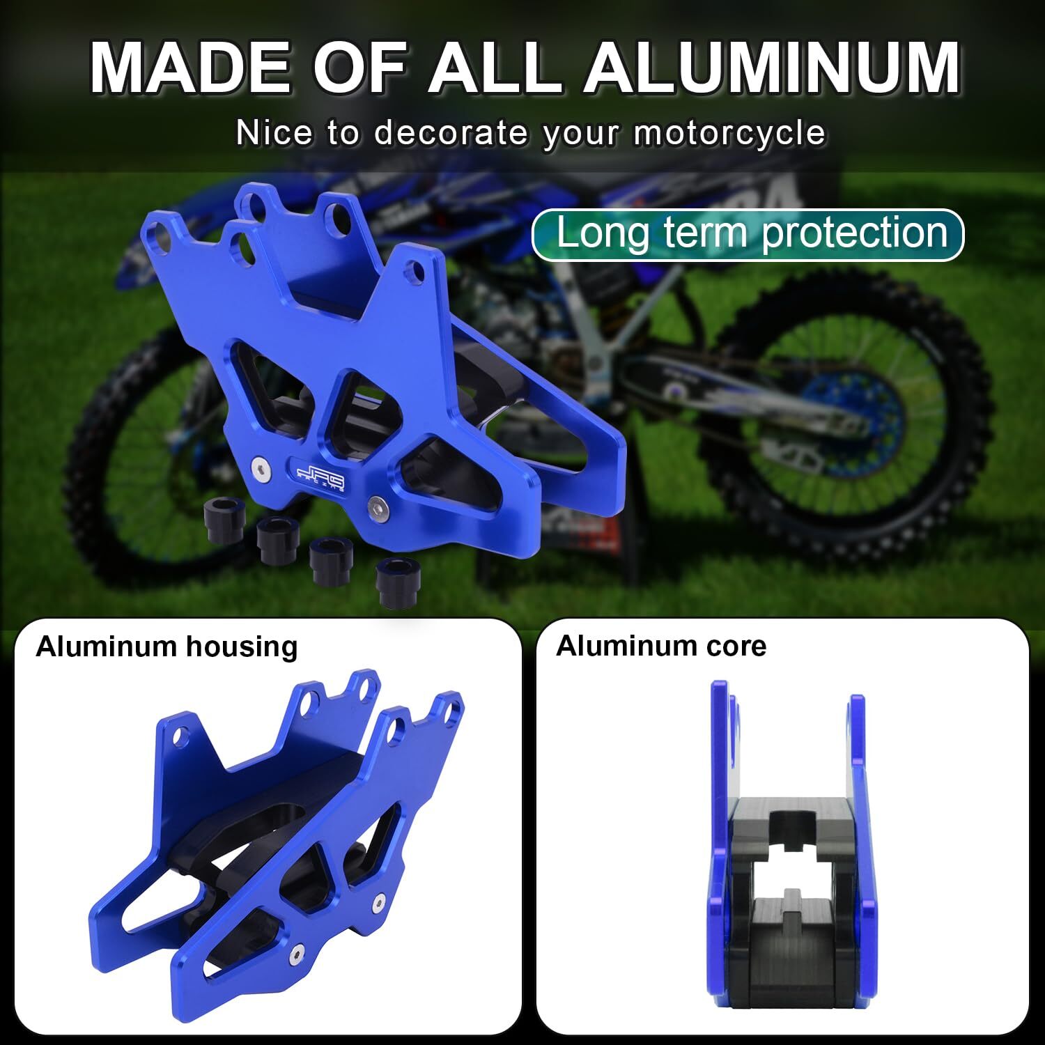 CNC Chain Guard Guide Protector For YZ125 YZ250 1997-2007 YZ250F 2001-2006 Blue