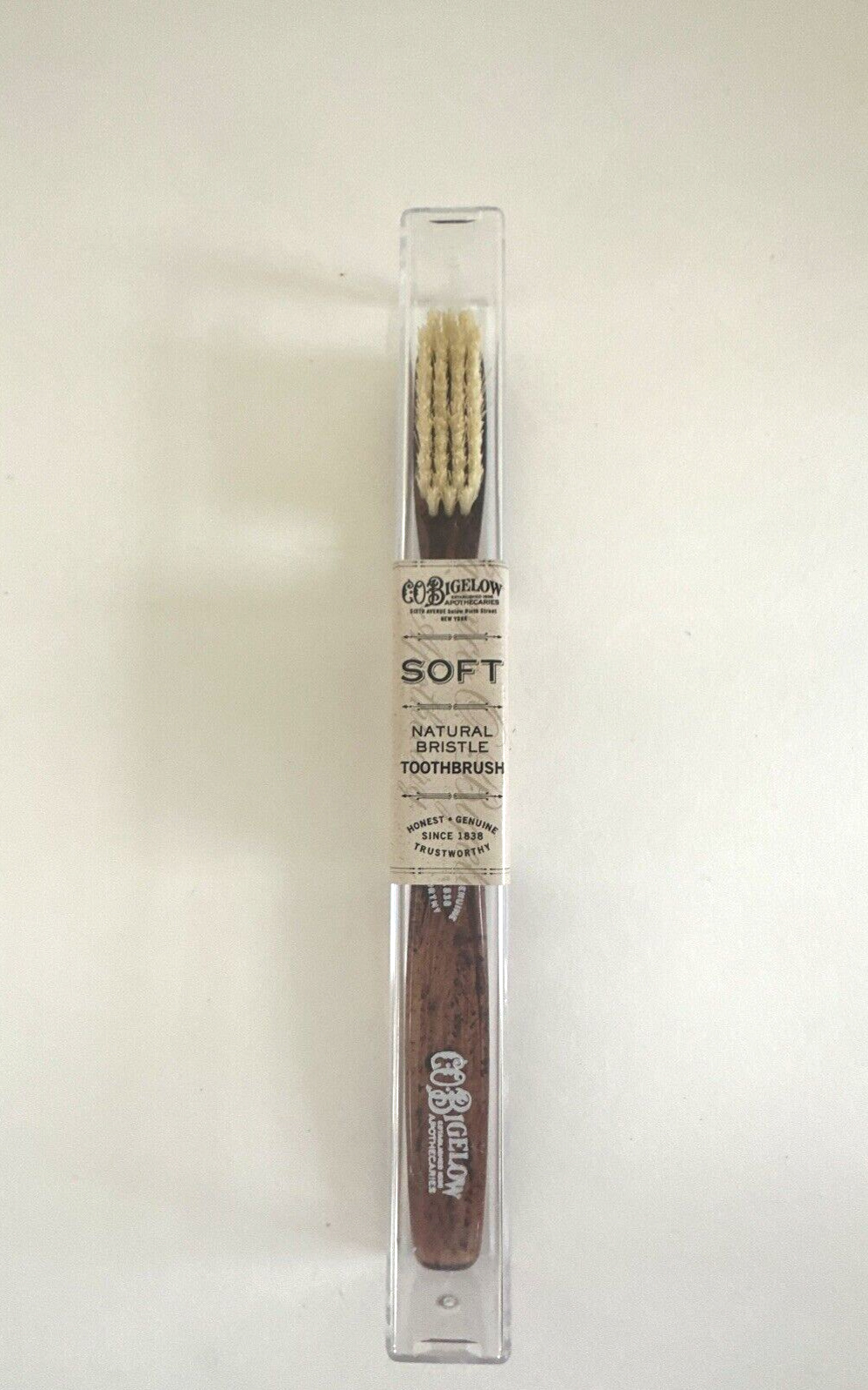 Natural Bristle Toothbrush by CO Bigelow Soft with Carrying Case
