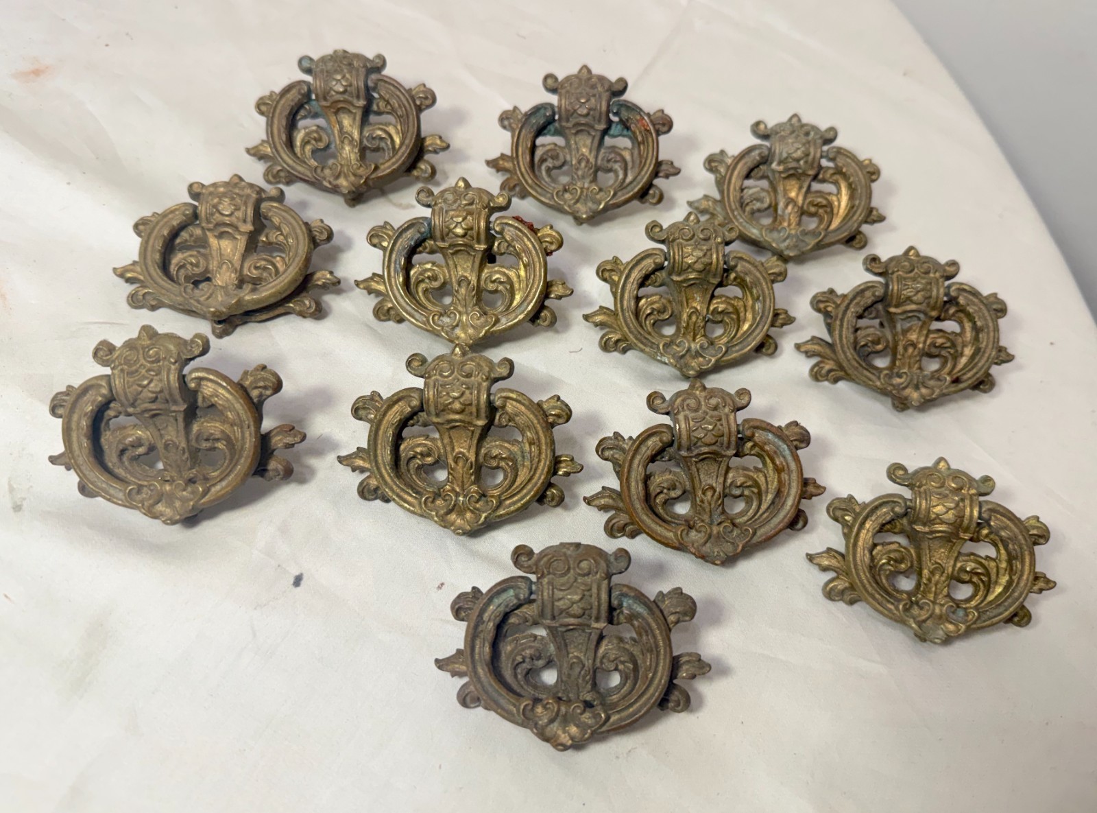 antique ornate 19th century Victorian furniture door drawer pull handle hardware