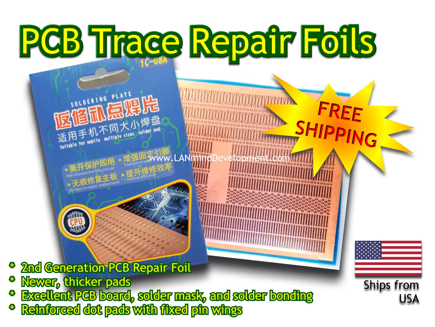 B&R Repair/Replace SMD Traces + Solder Pads for iPhone, PCB, MBs