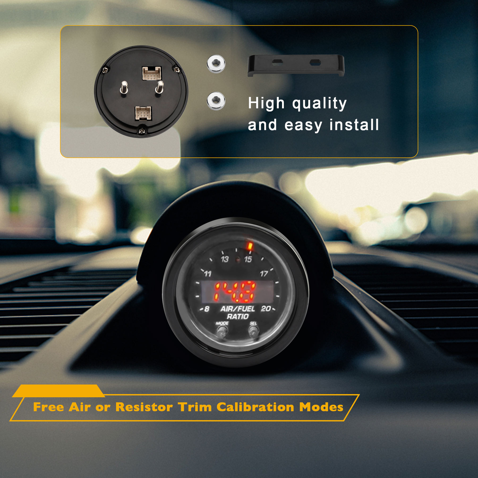 Wideband UEGO Air Fuel Ratio Gauge Kit 2-1/16" X-series 30-0300 AFR O2 Sensor