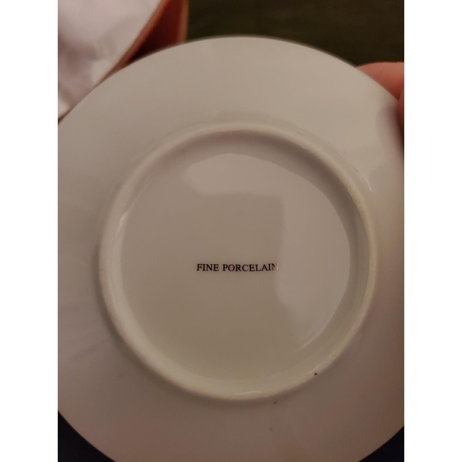 D'Lusso Fine Porcelain Tea Cup and Saucer Set Service for Six with Gift Box