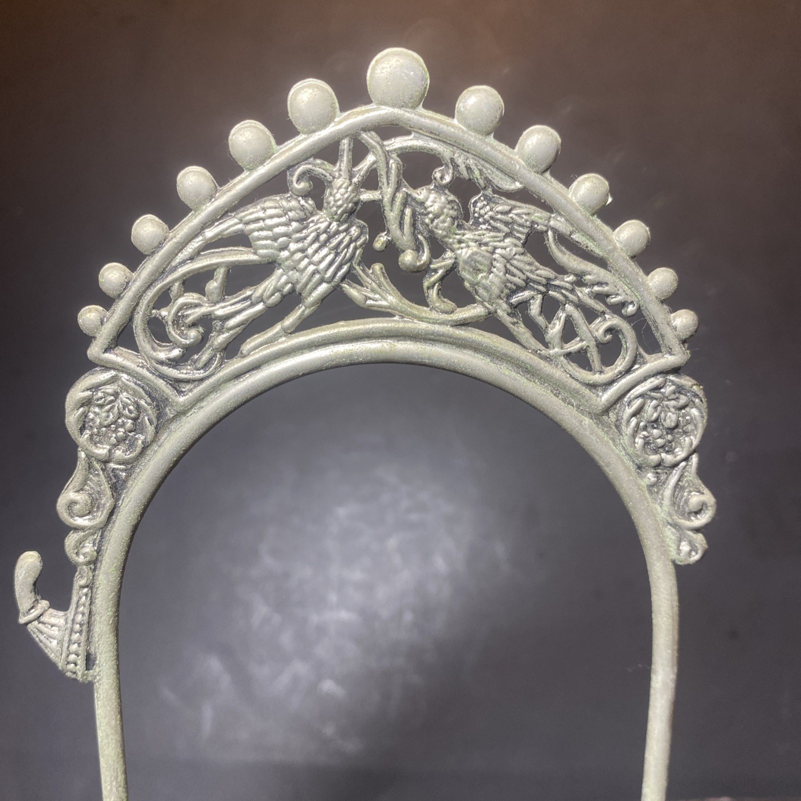Antique Victorian Silverplated Bird & Floral Motif Frame. Taxidermy Stand Idea.