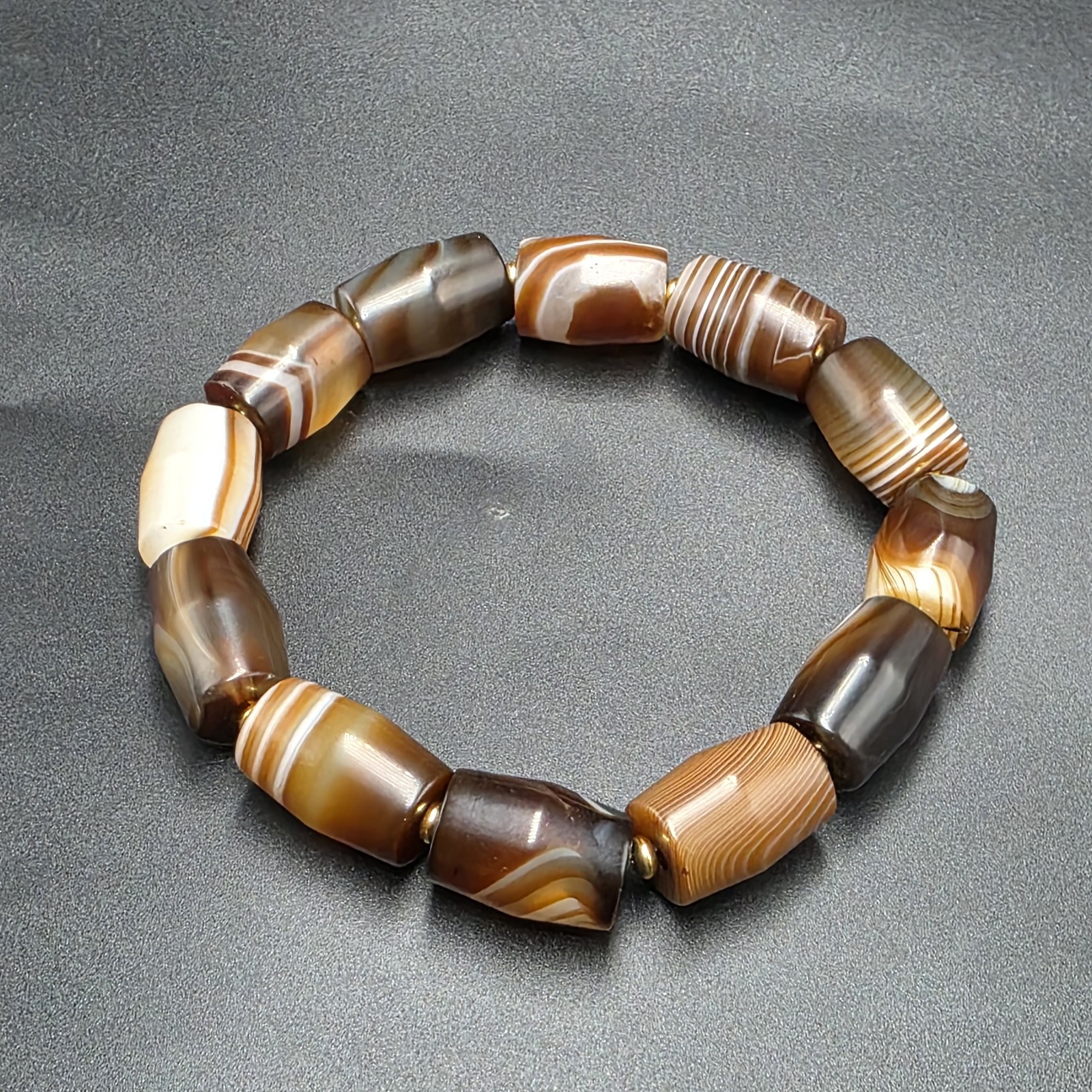 Antique Old Dzi Agate Tibetan Agate Beads Bracelet