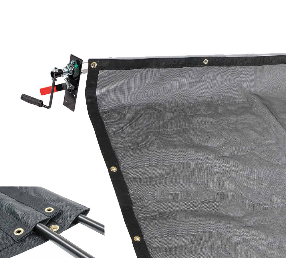 Dump Truck & Trailer Tarp Kit with 8' x 14' PVC Double Pocket Mesh Tarp