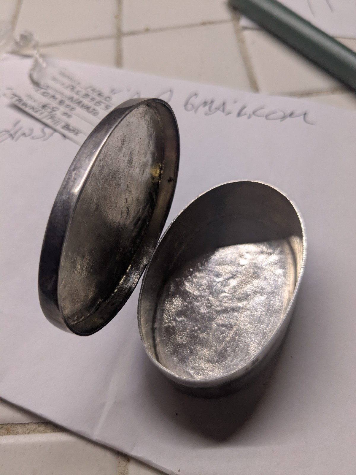 800 Silver Trinket Pill Box Navajo Tom 33.8 Grams 2.25x 1.5"