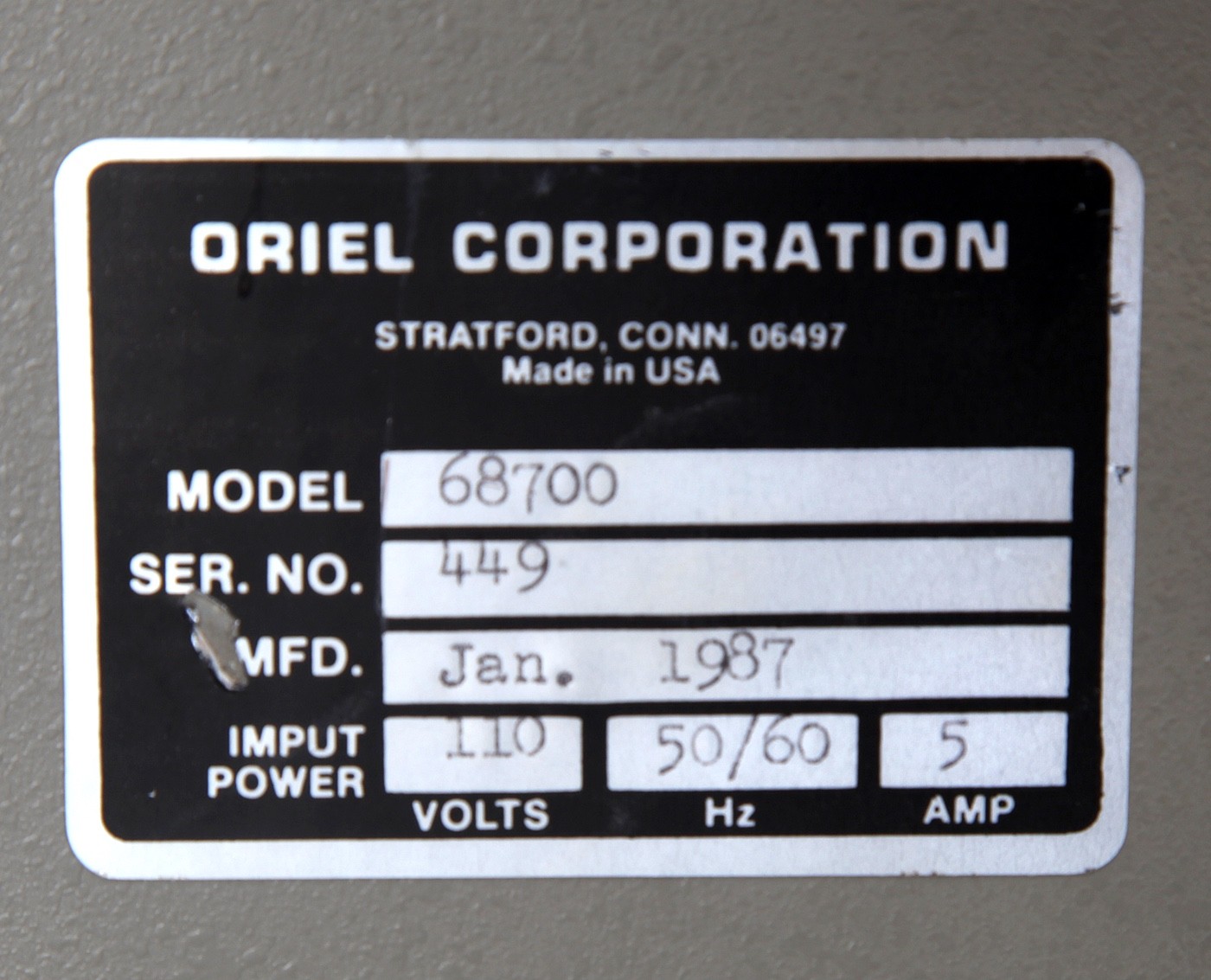 Oriel 68700 200 Watt Universal Arc Lamp Supply