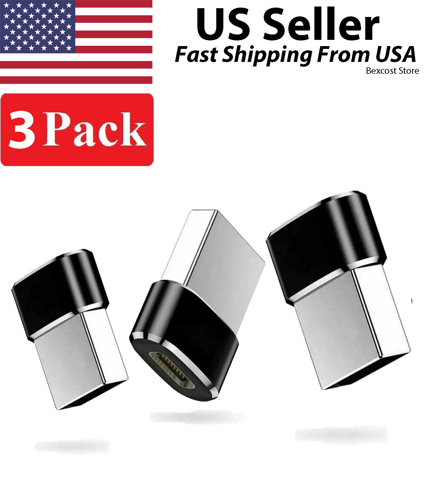 3 PACK USB C 3.1 Type C Female to USB 3.0 Type A Male Port Converter Adapter NEW