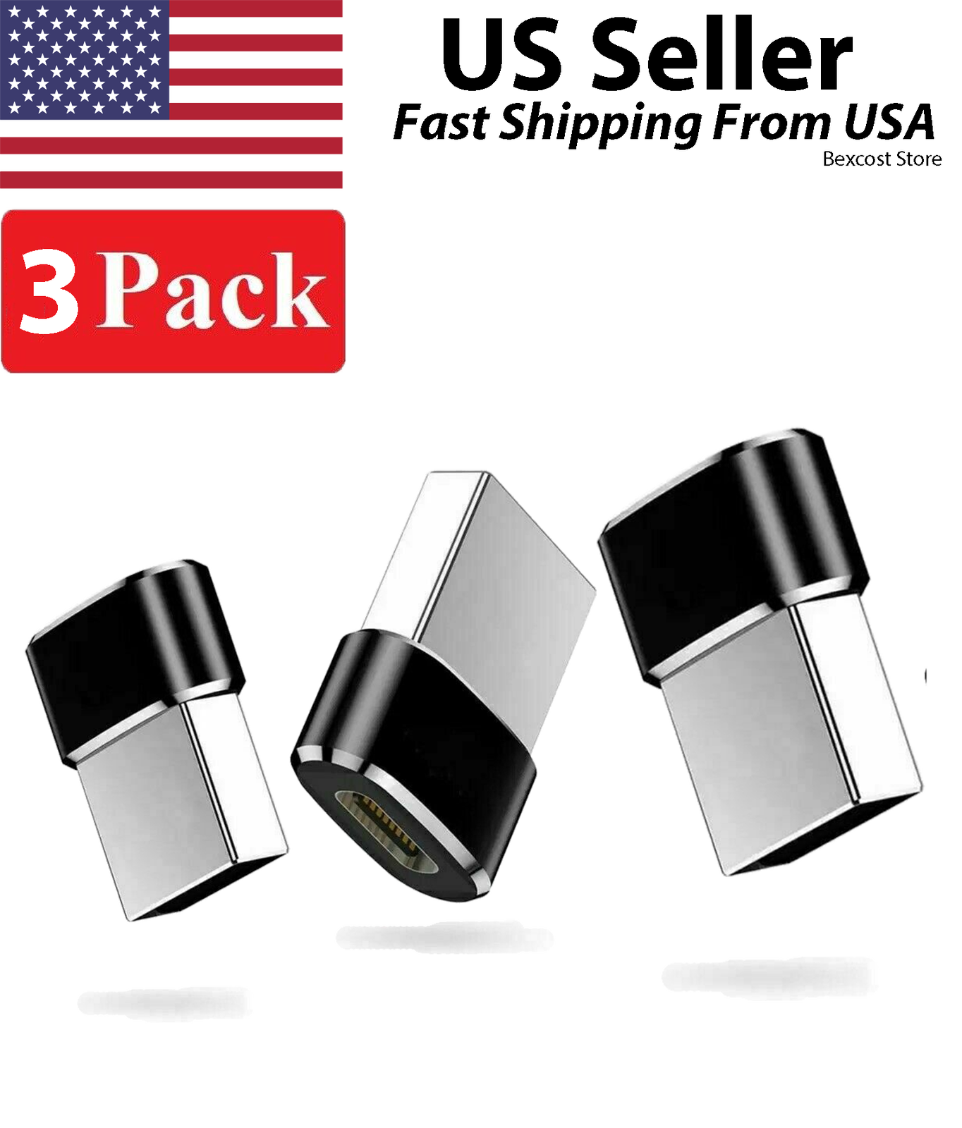 3 PACK USB C 3.1 Type C Female to USB 3.0 Type A Male Port Converter Adapter NEW