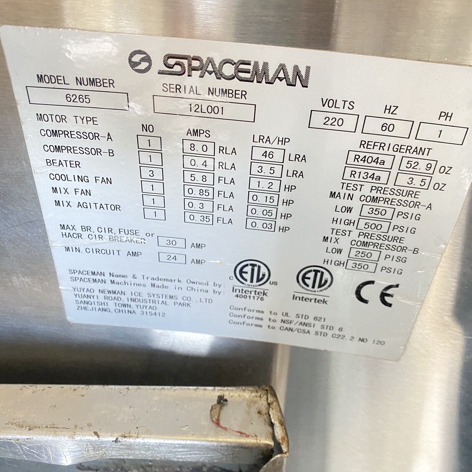 Spaceman USA 6265 Ice Cream AJ67T1-1 Gear Box