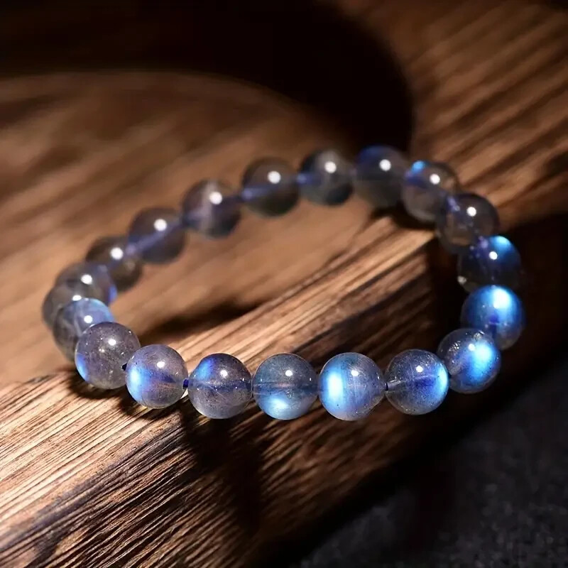 Natural Labradorite Moonlight Gemstone Beaded Crystal Healing Reiki Bracelet