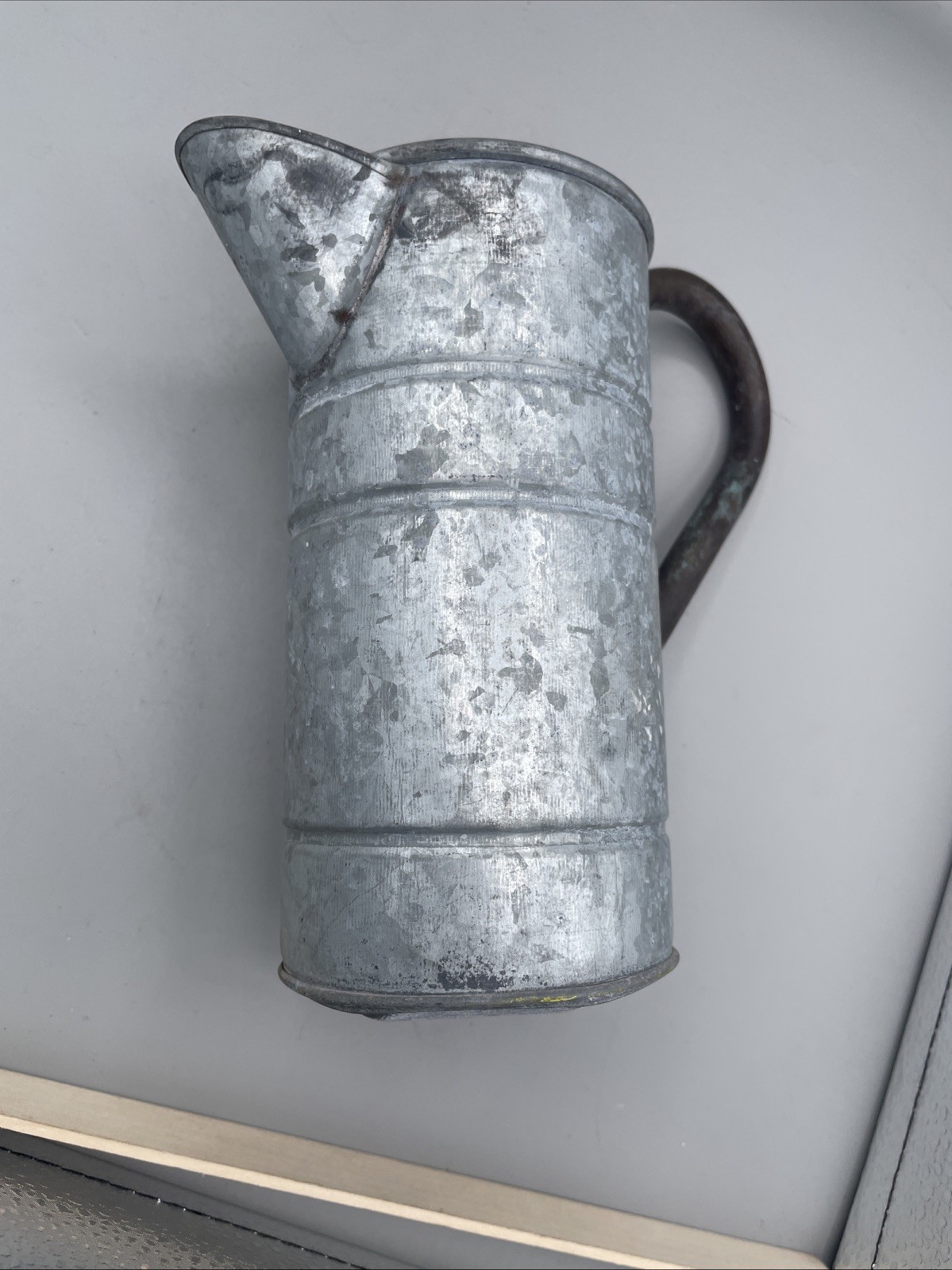 Antique Galvanized Metal Watering Bucket