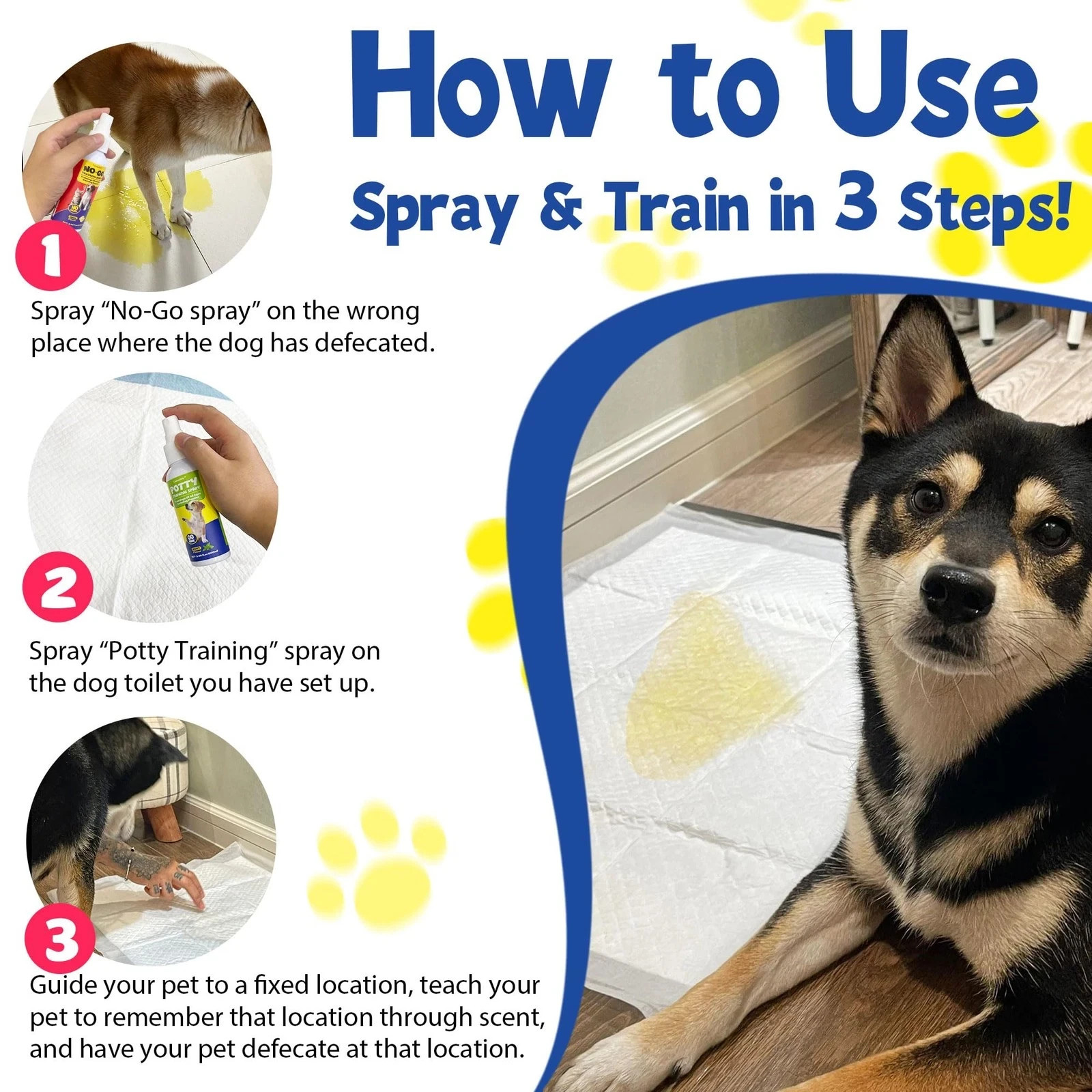 Dog Potty Training Spray Set, Dog Pee Spray, Indoor & Outdoor Potty Training NEW