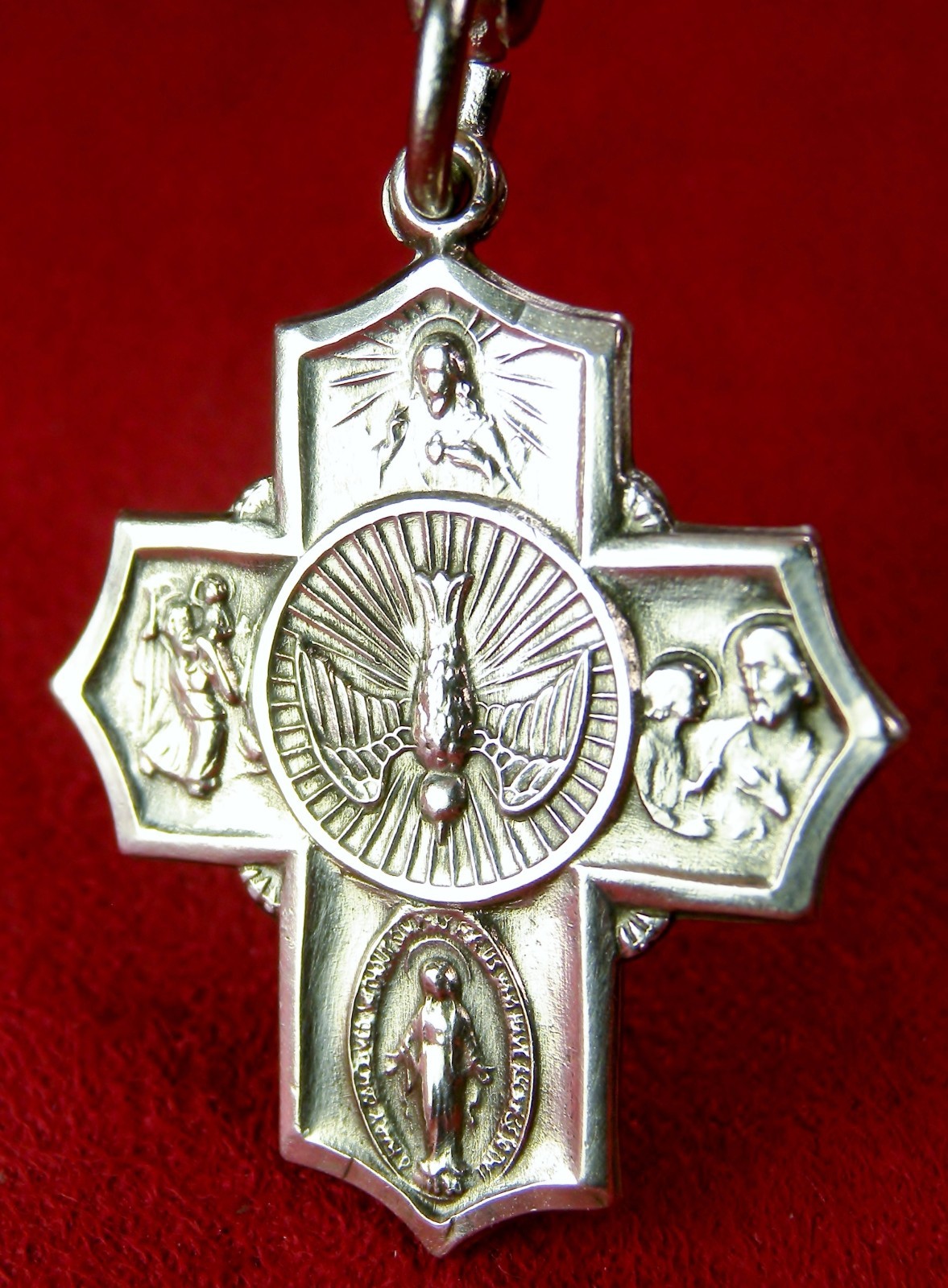 Chapel Sterling WWII GI’s Dog tag Chain Miraculous Medal Scapular Holy Spirit