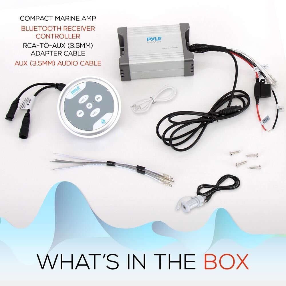 Pyle Hydra Series 2ch 600W Waterproof Marine Amp w/Bluetooth PLMRMBT5S