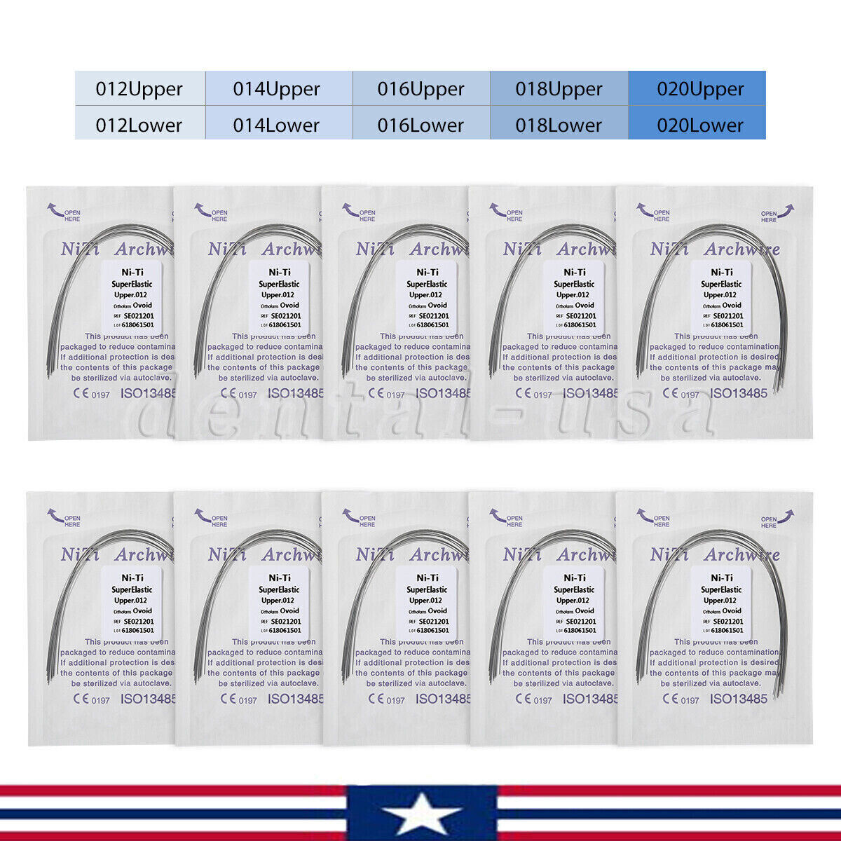 Dental Ortho Super Elastic Niti Arch Wire Round Ovoid Form for Bracket Braces CE