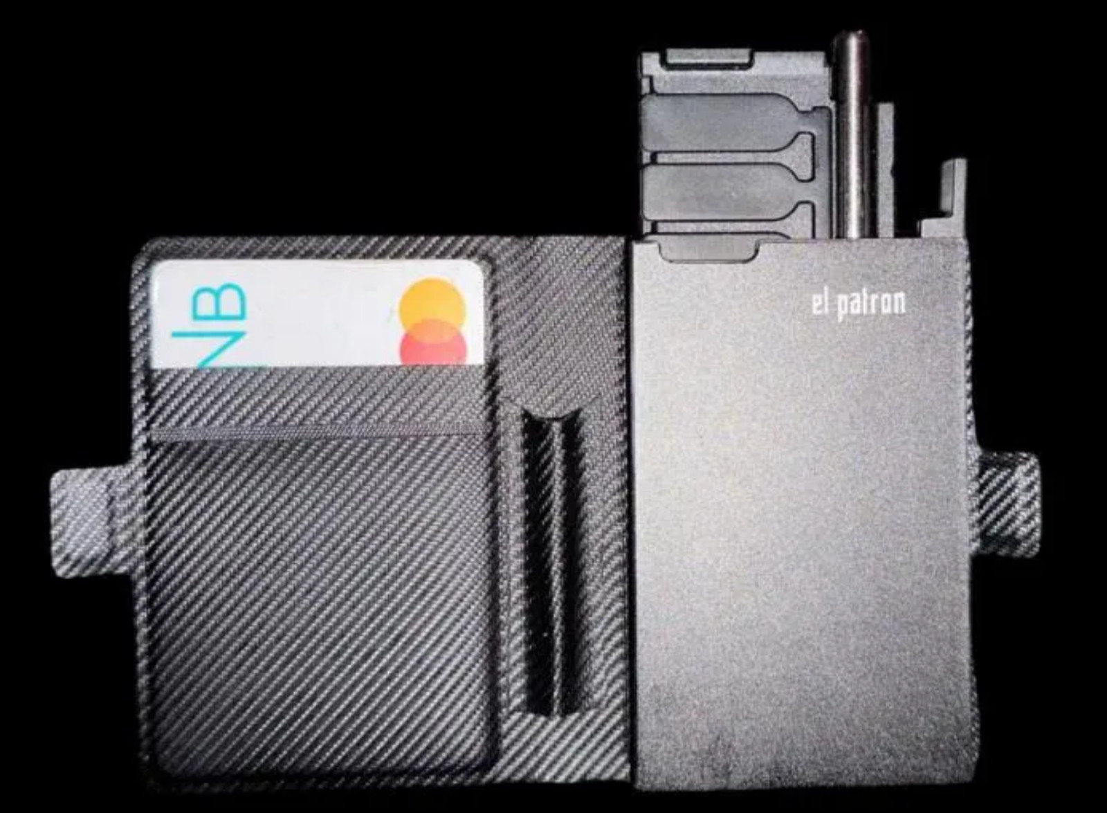 Full snuff kit - one black Snuff Wallet+3xStainless Steel straws + one pouch