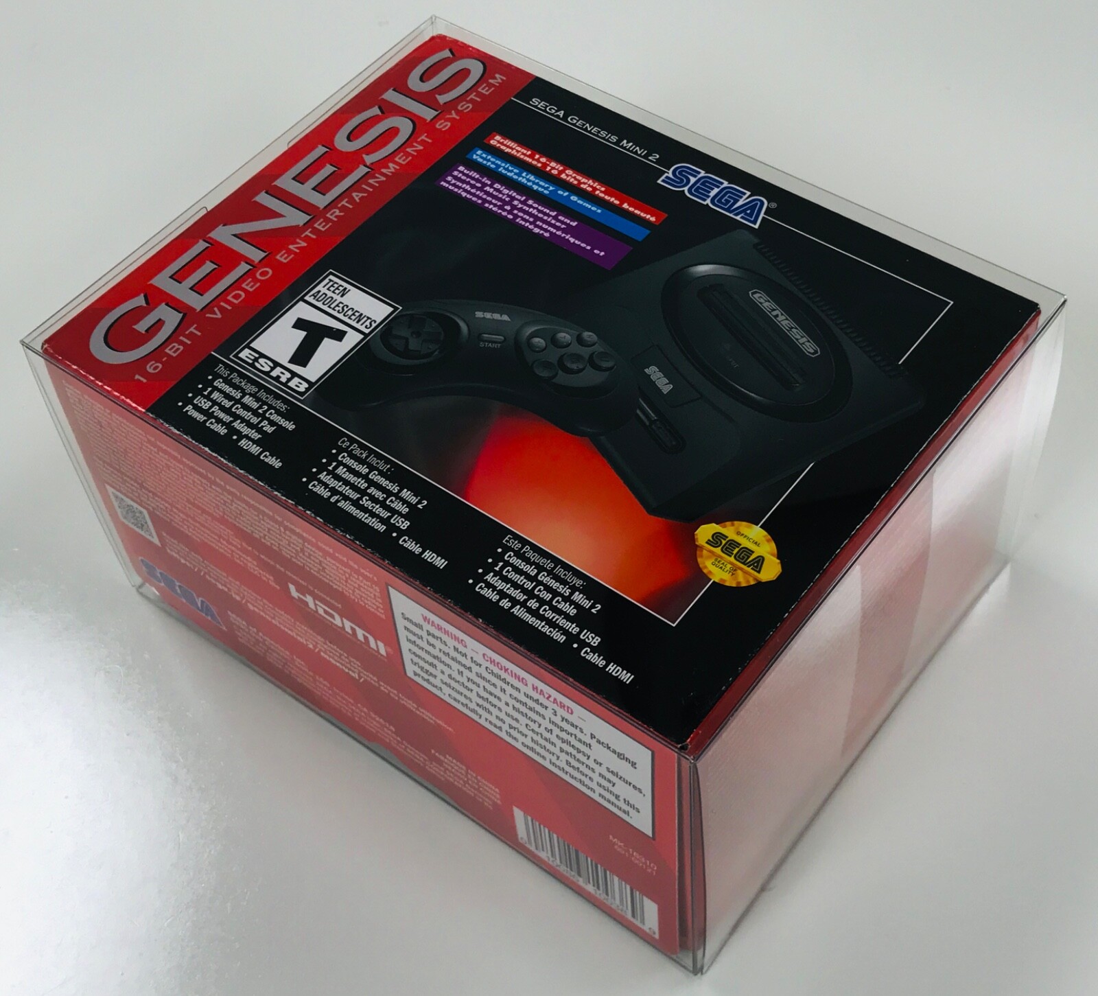 1 Box Protector for (#2 ONLY!) SEGA GENESIS MINI 2 Console Clear Display Case