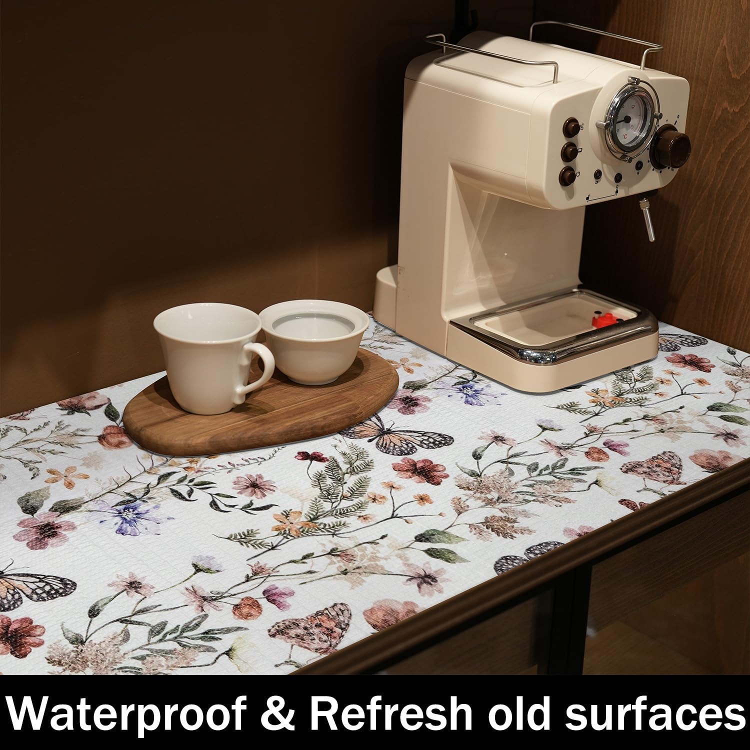 Floral Shelf Liners Non Adhesive and Strong Non-Slip Shelf and Drawer Liners ...