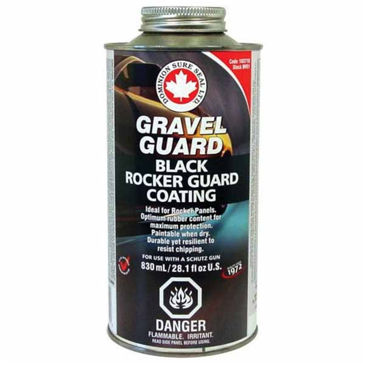 Dominion Sure Seal BVG1 Gravel Guard, 1 qt Can, Black, Liquid, Coarse Texture