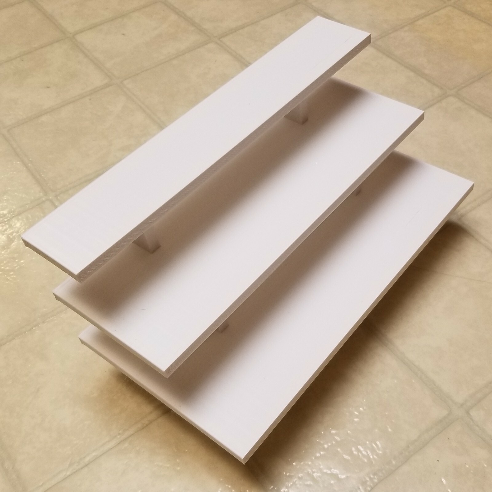 10 inch 3-Tier White Funko Pop! Display Shelf Stand with Equal Length Shelves