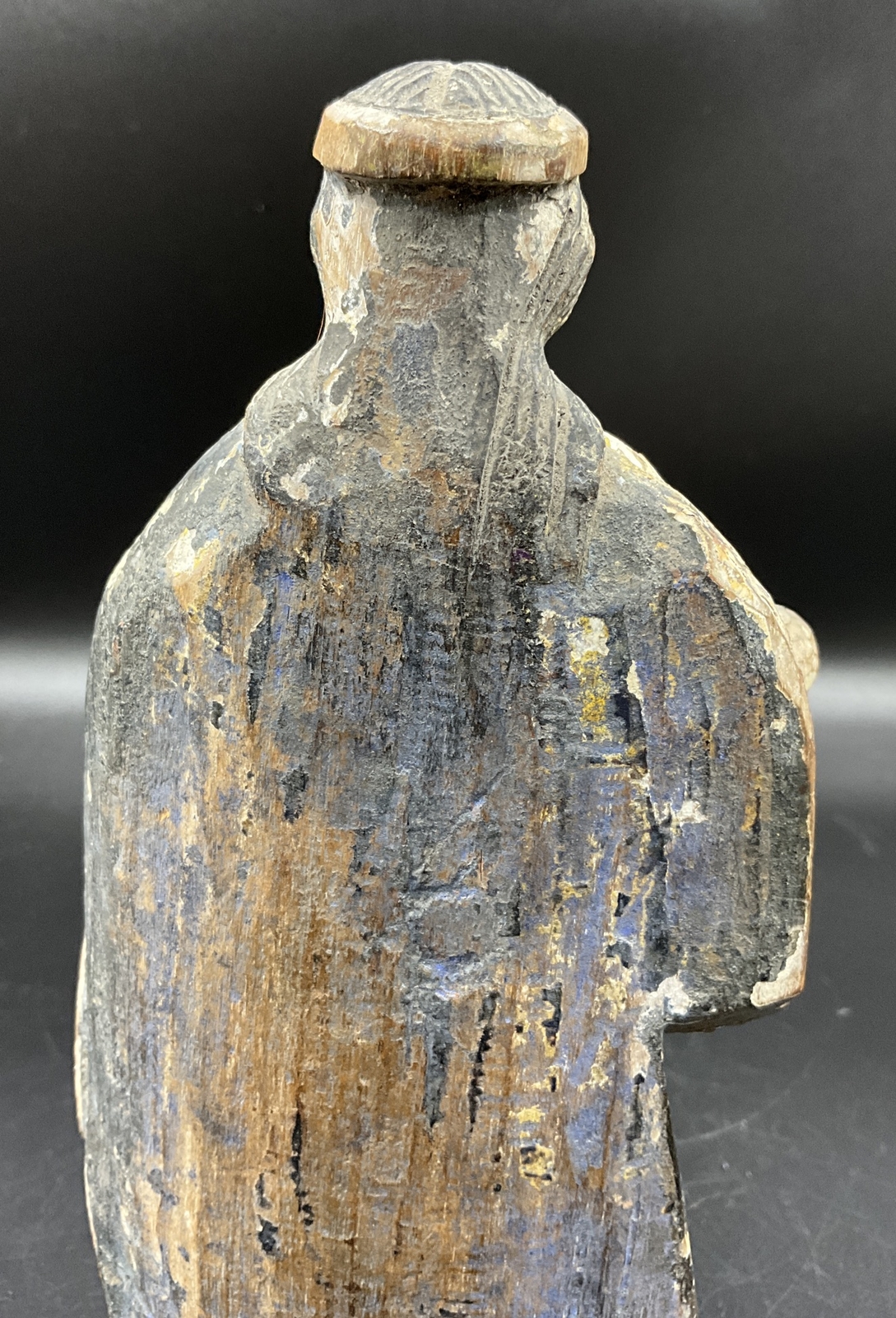 ANTIQUE CARVED WOOD FIGURE SANTA ROSA SAINT ROSA LIKELY SPANISH POSSIBLY 18TH C.