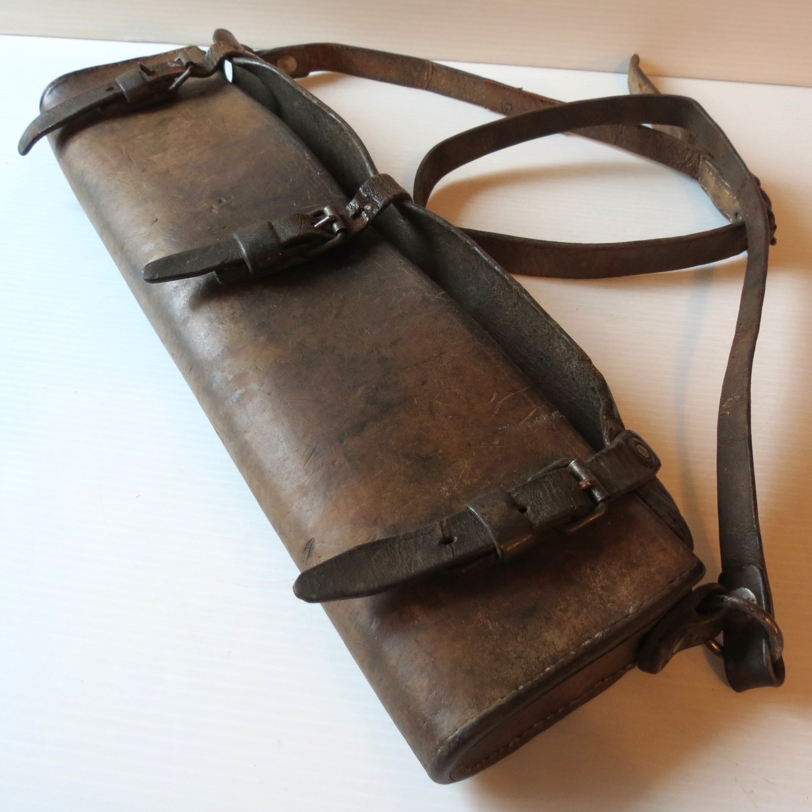 Antique Leather Cartridge Box Case Civil War Era 17 3/4" L