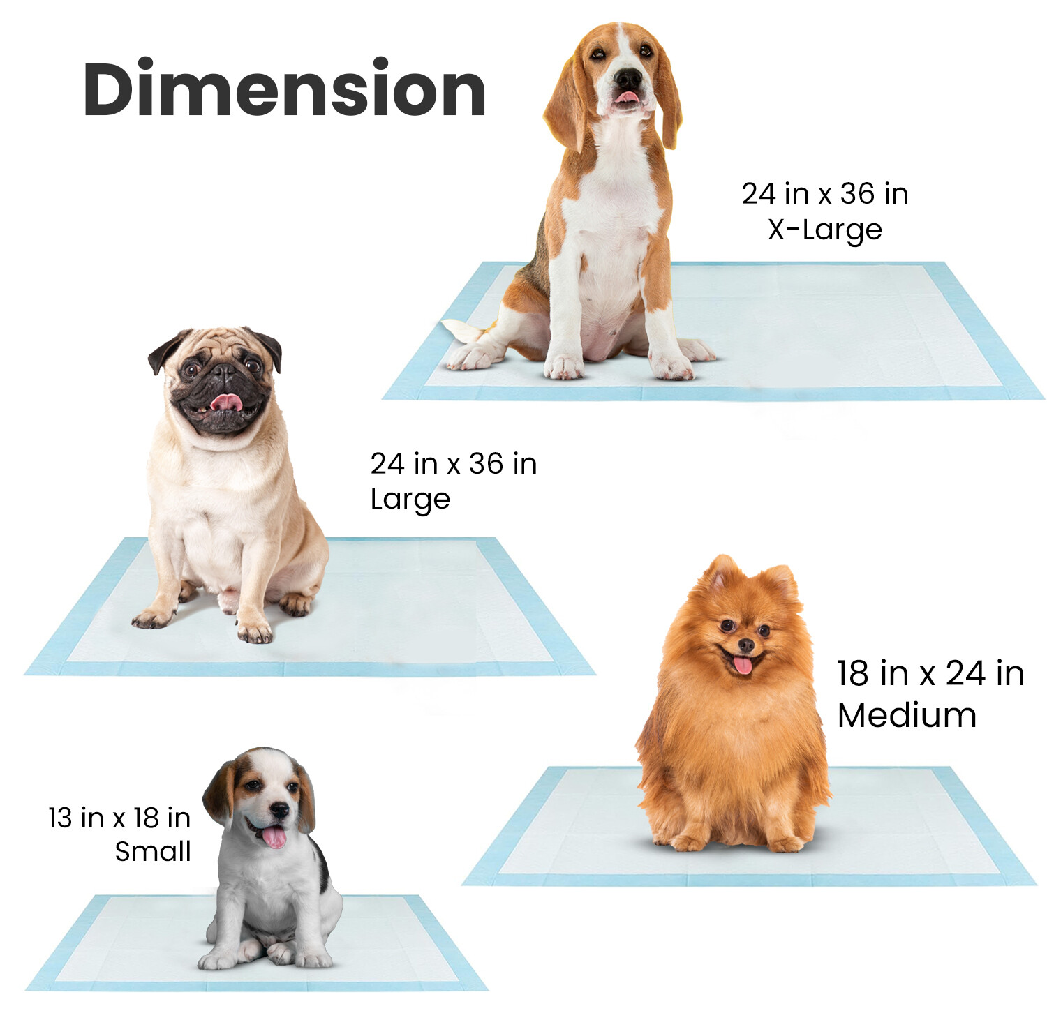 Pet Pads for Dog Scented 5-Layer Ultra-Absorbent Blue Underpads All Size & Packs