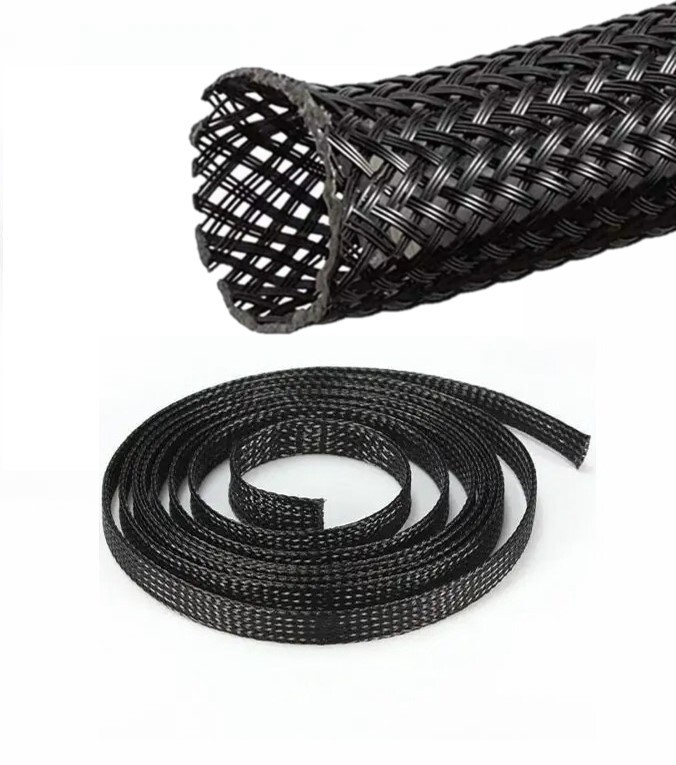 50ft - 1 inch PET Expandable Braided Sleeving – Black Cable Sleeve protector