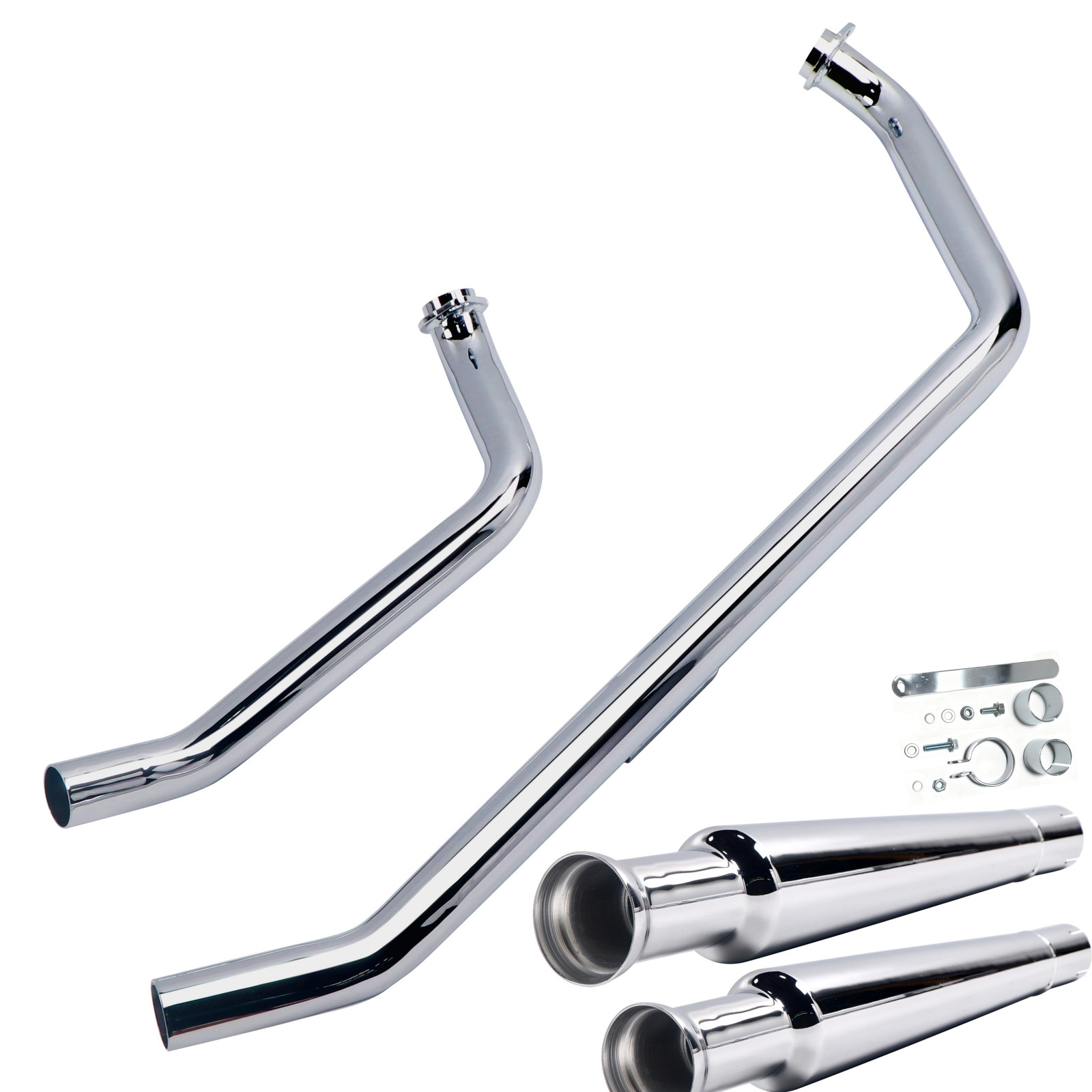 Upswept Front Exhaust Pipe Set for Shovelhead 1970-1984 Custom & Slip on