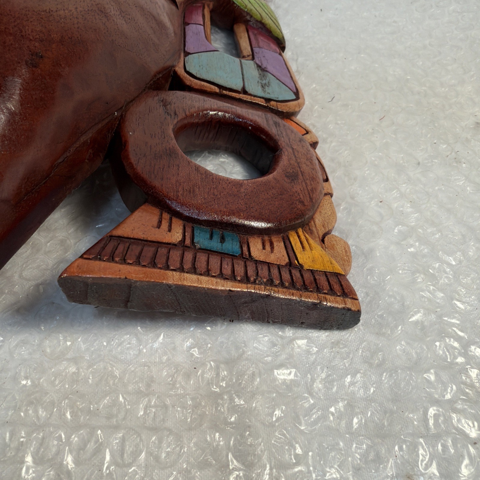 Hand-Carved Wooden Mayan Mask From Mexico