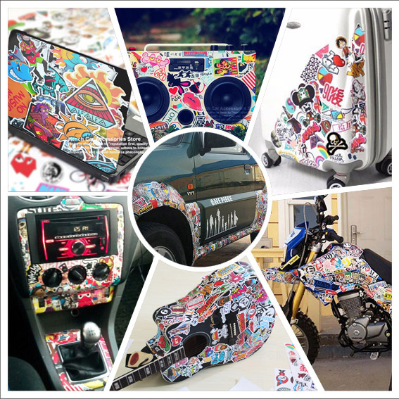 300 Random Skateboard Stickers bomb Vinyl Laptop Luggage Decals Dope Sticker Lot