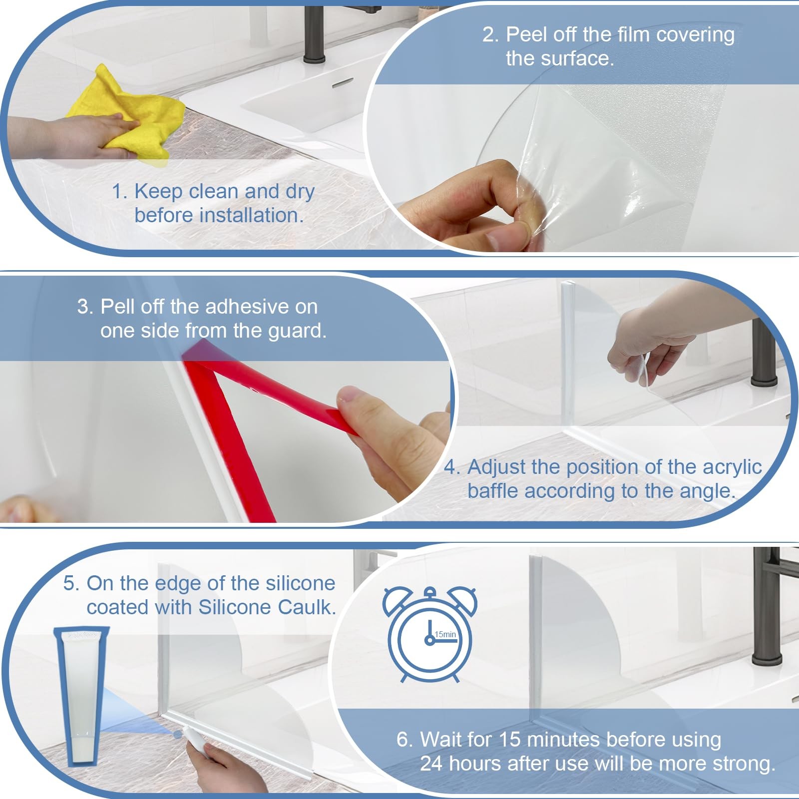 2 Pack Large Shower Splash Guard for Walk in Shower, Upgrade 9.25 x 9.25 In Bath