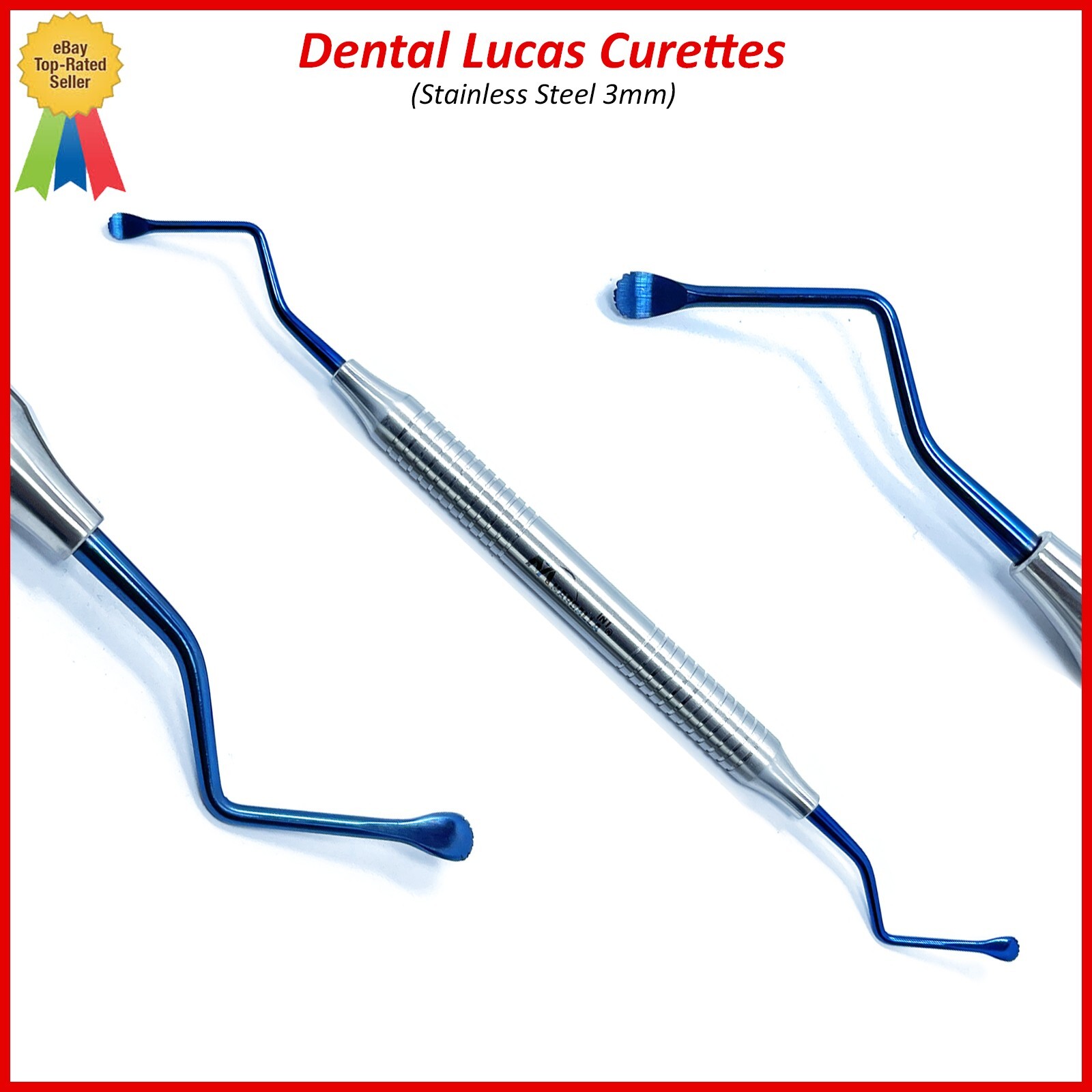Periodontal Dental Lucas Surgical Bone Curettes 3mm Serrated Spoon Instruments