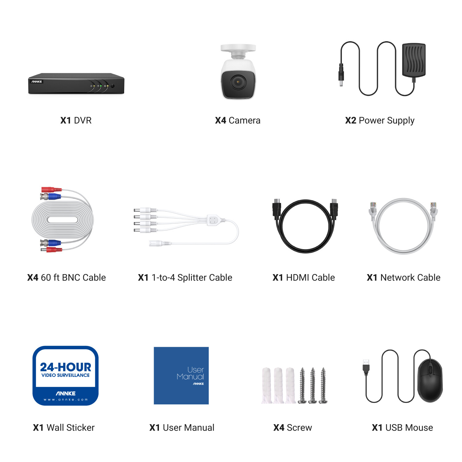 ANNKE 3K 8CH DVR 5MP Outdoor CCTV Security Camera System Human Detection H.265+