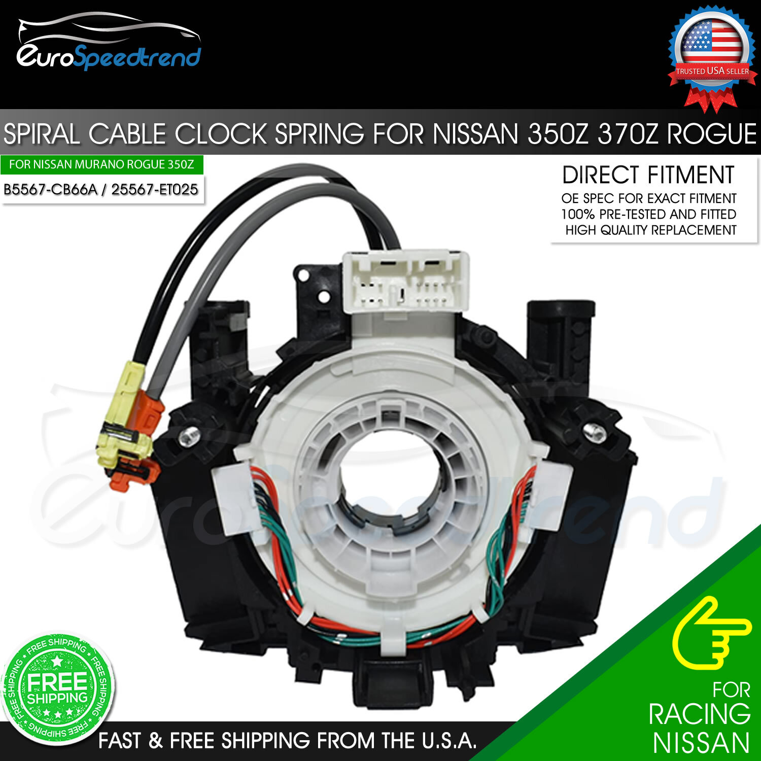 Spiral Cable Clock Spring for Nissan Versa Murano Rogue B5567-CB66A 25567-ET025