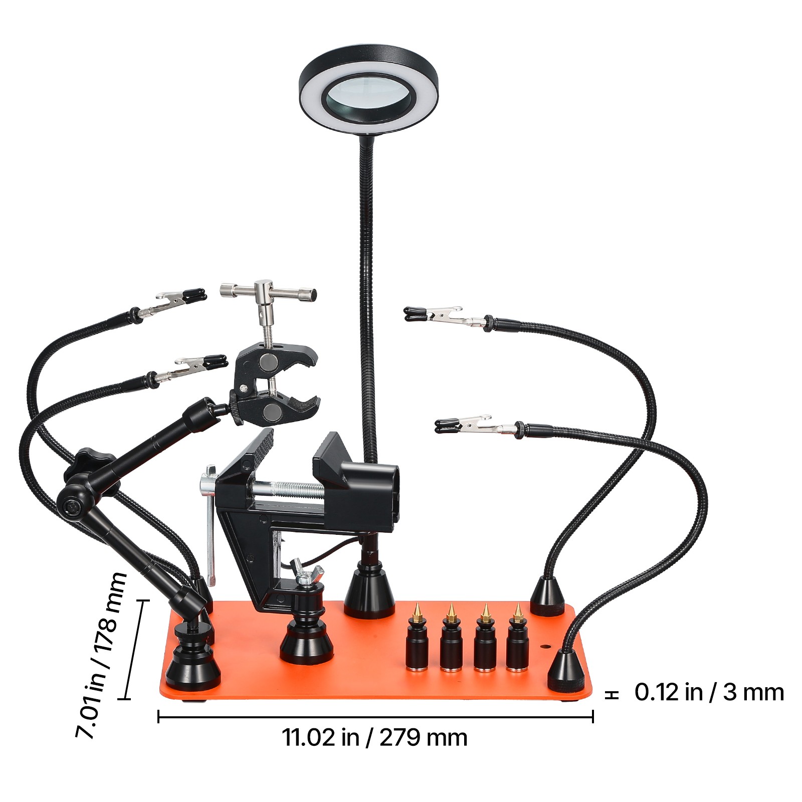 Magnetic Helping Hands Soldering Station Vise Magnifying Lamp 4 PCB Holder
