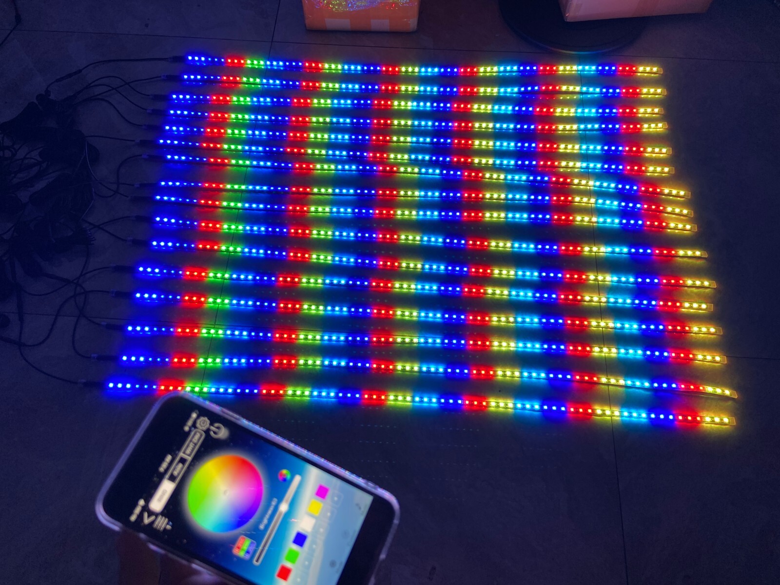 4FT 48" x16PCS APP+Remote CHASING Flow LED IP68 Polaris Slingshot Strips Lights