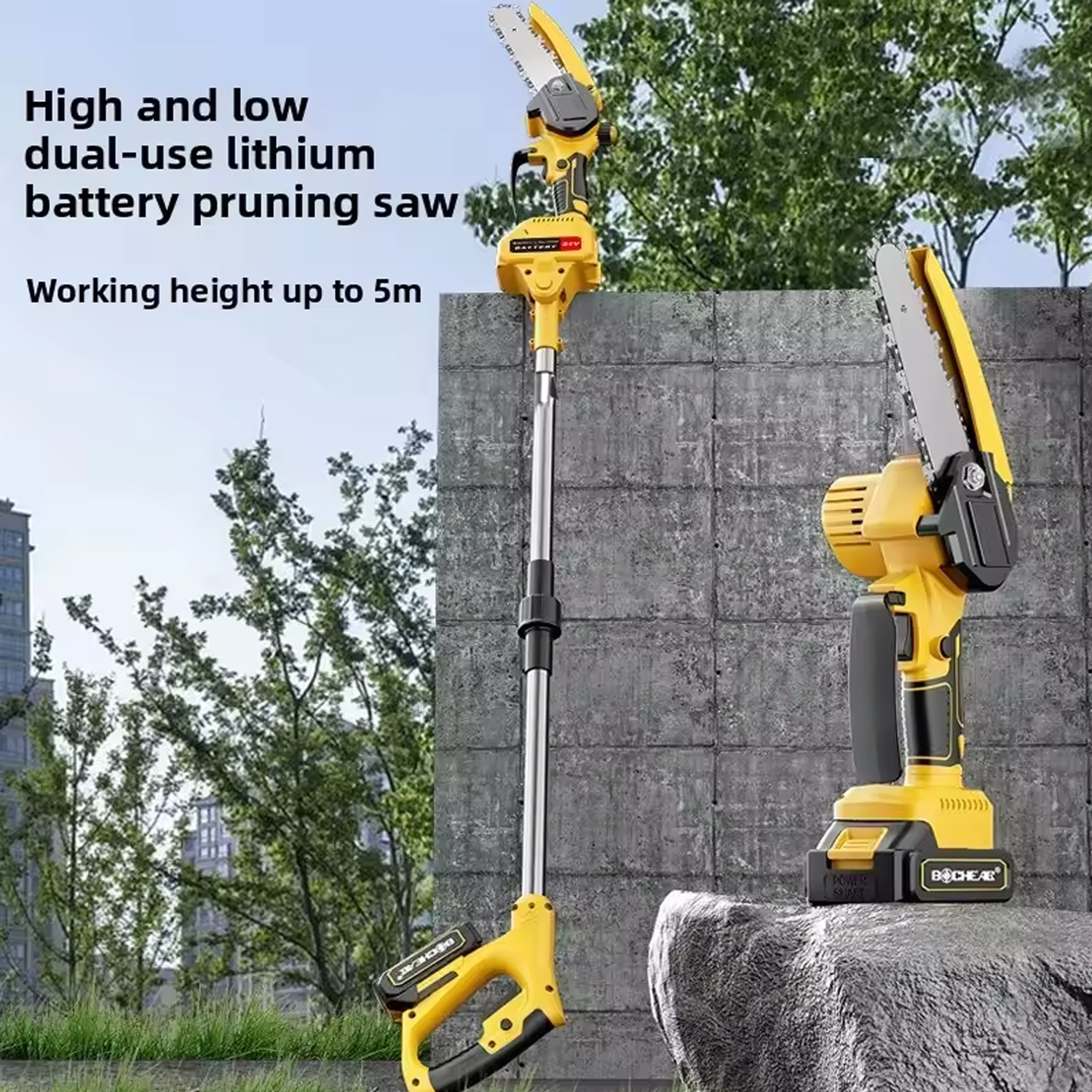 2 in 1 Cordless Pole Saw & Mini Chainsaw 6 inch Brushless Electric Chain Saw US