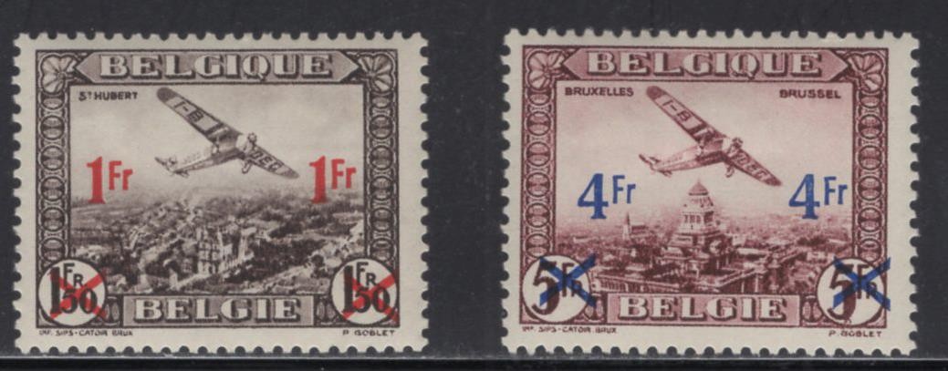 WC1_36106 BELGIUM. 1935 air mail set. Sc.C6-C7. MH