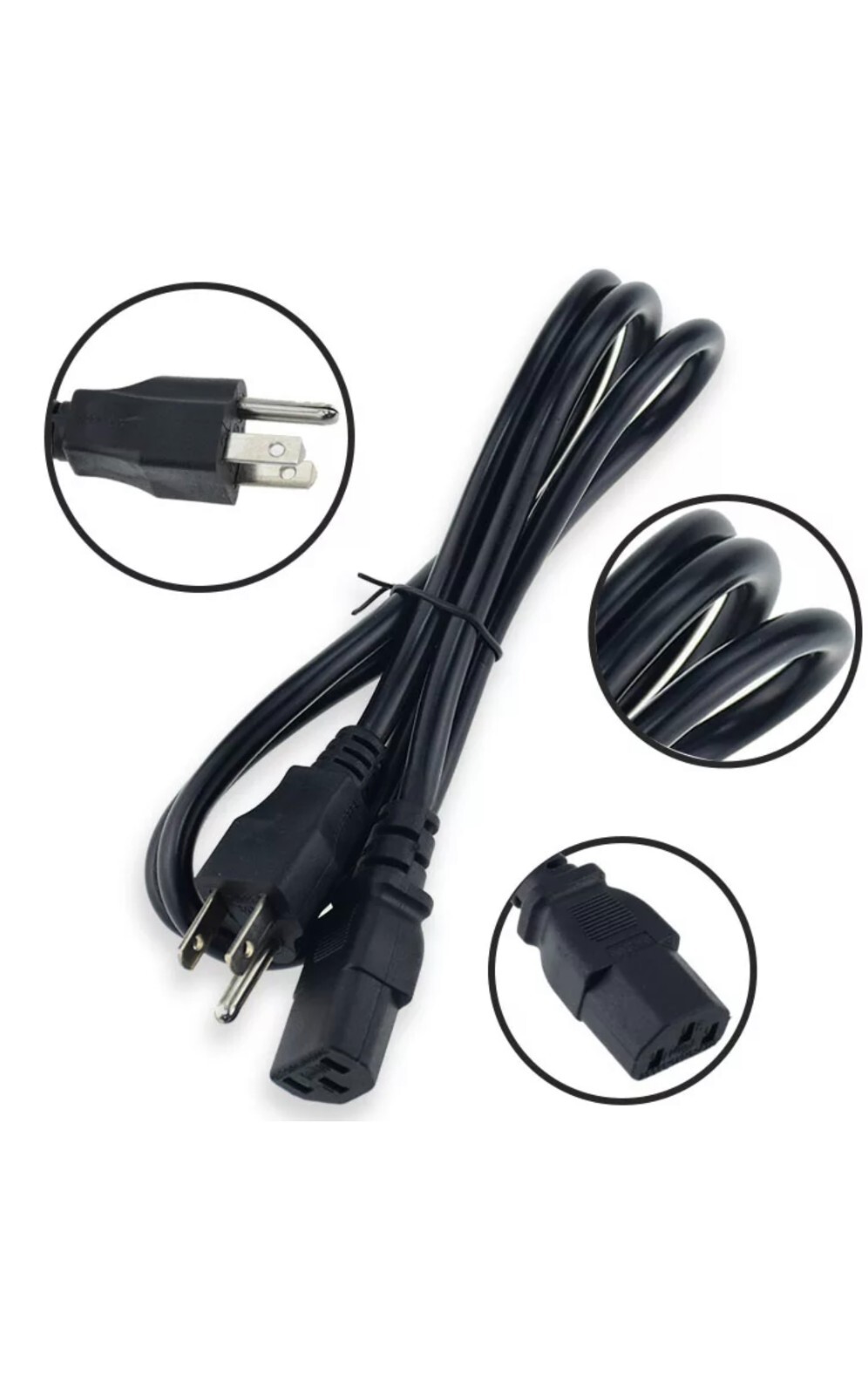 Power Cable Cord for LG TV Model 50PA5500 6ft 3-Prong NEW