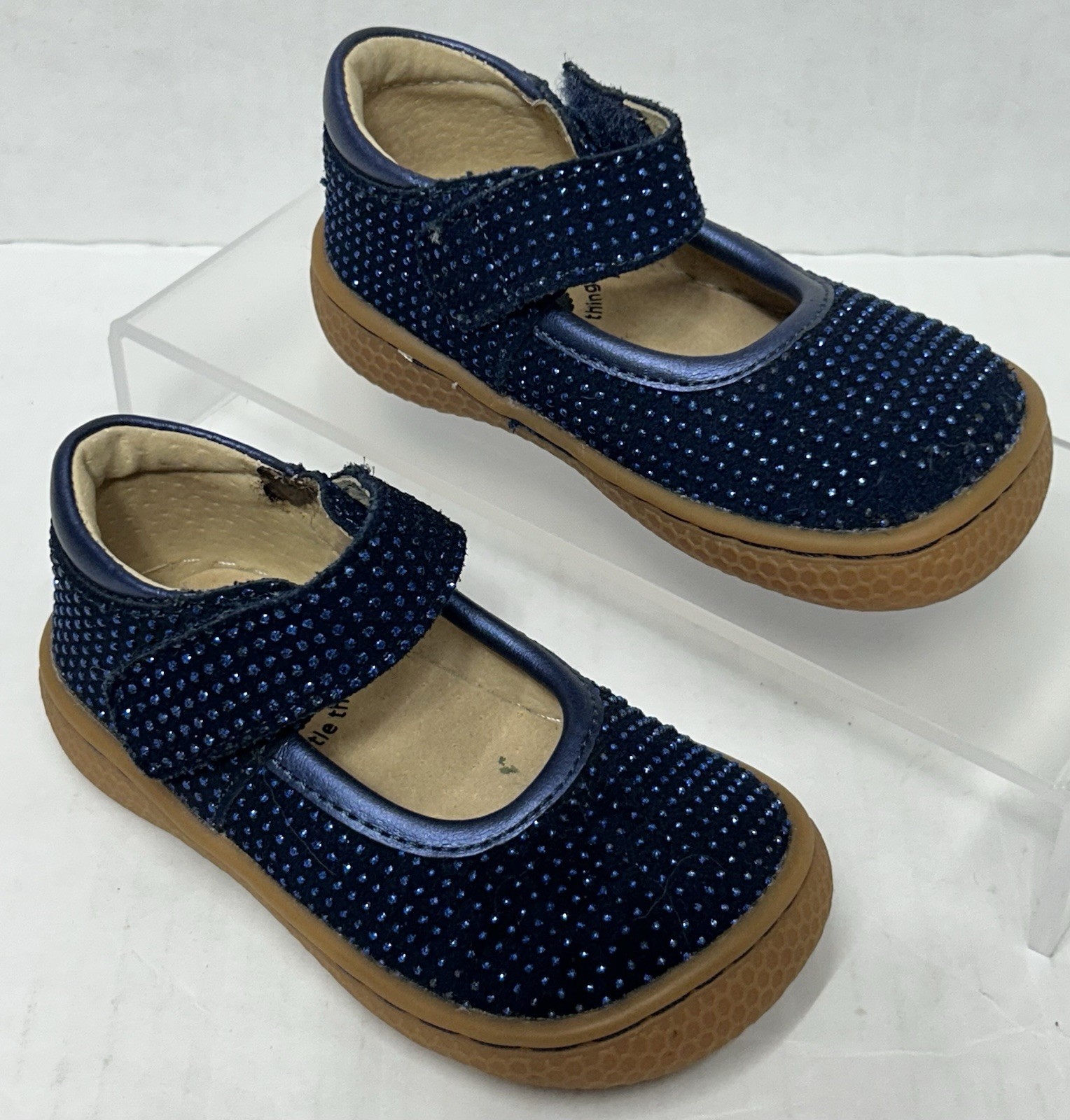 Livie And Luca shoes maryjanes baby 4 Navy Sparkle Gemma Pebble Glitter *EUC